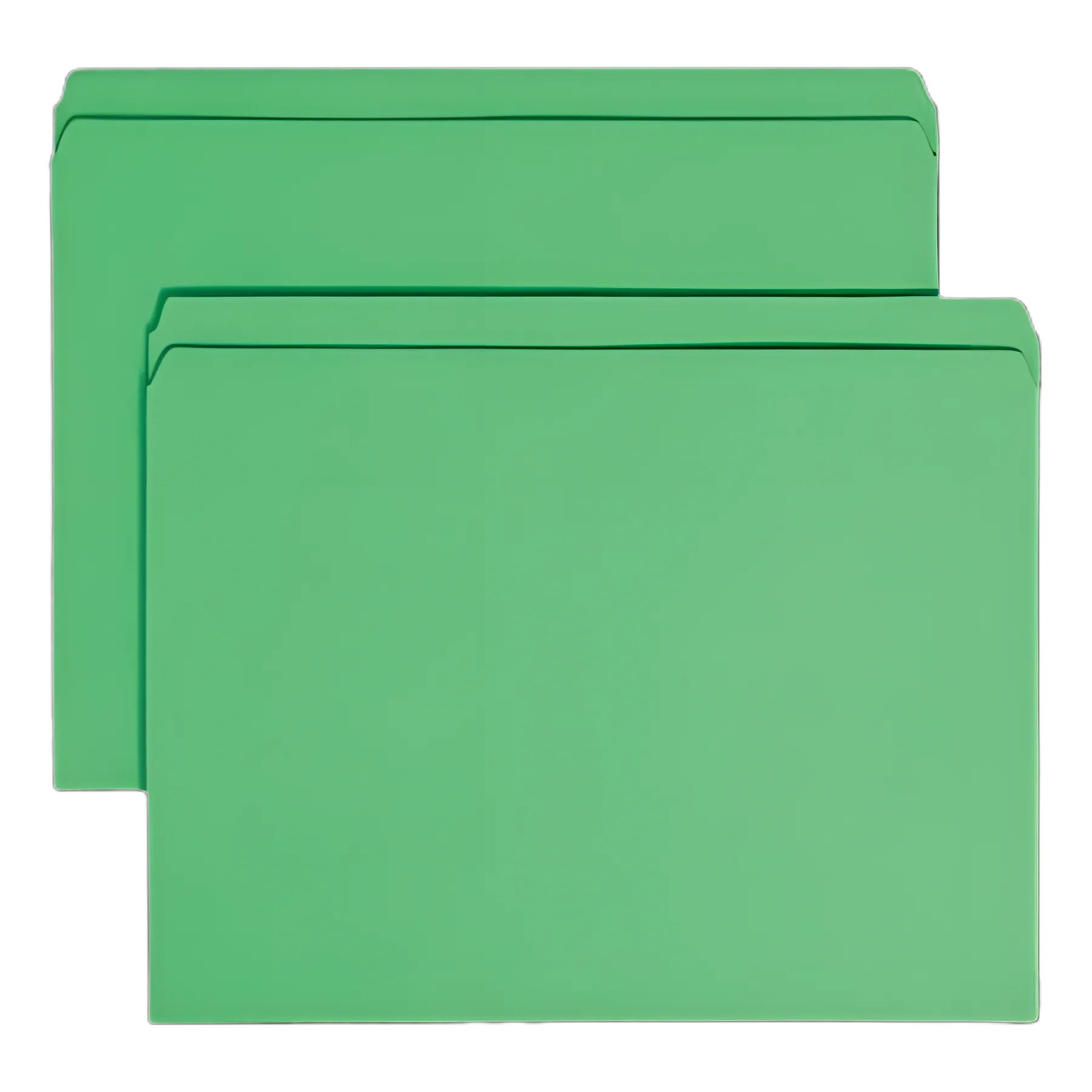 Reinforced Top Tab Colored File Folders, Straight Tabs, Letter Size, 0.75" Expansion, Green, 100/Box