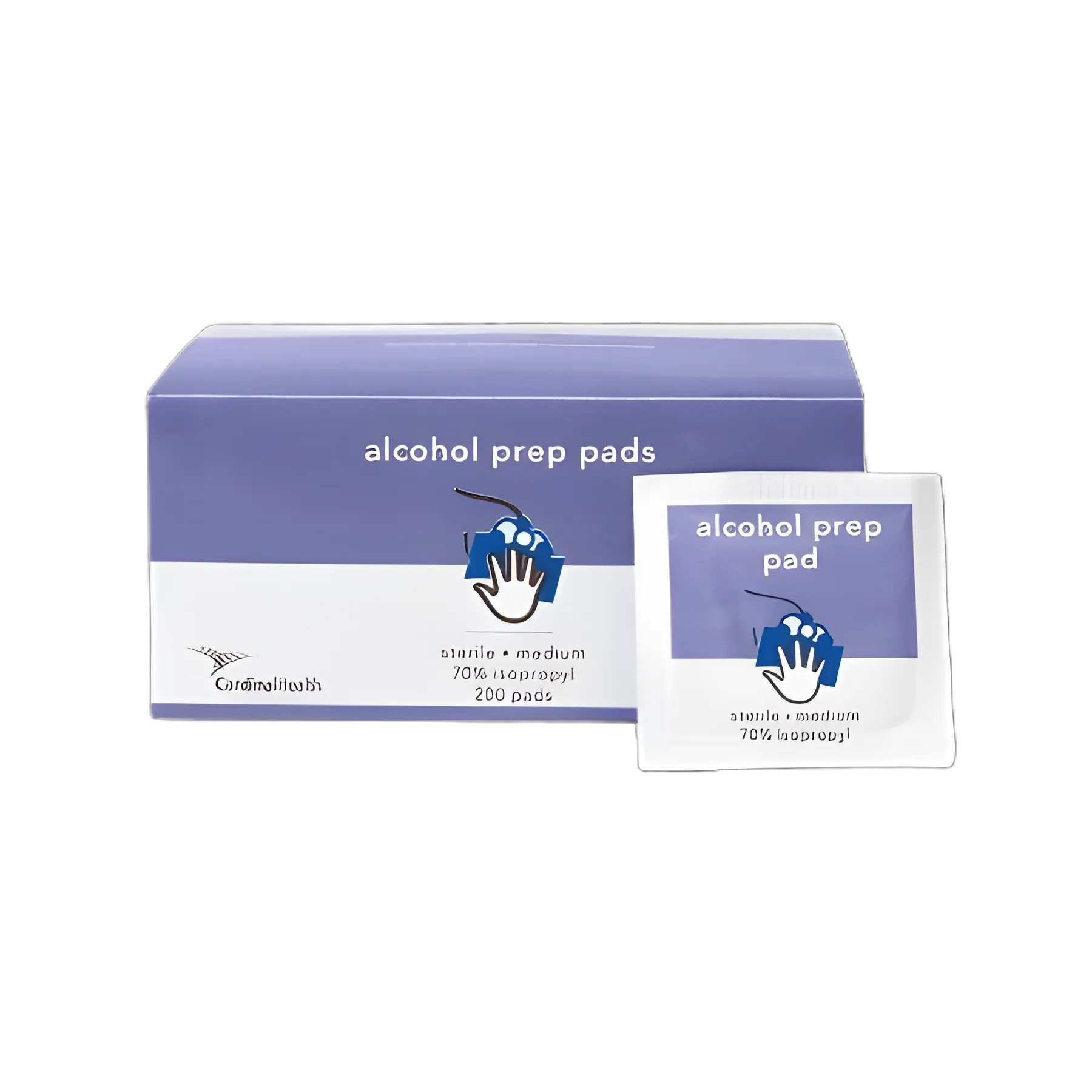 Alcohol Prep Pad Cardinal Health 70% Strength Isopropyl Alcohol Individual Packet Medium Sterile