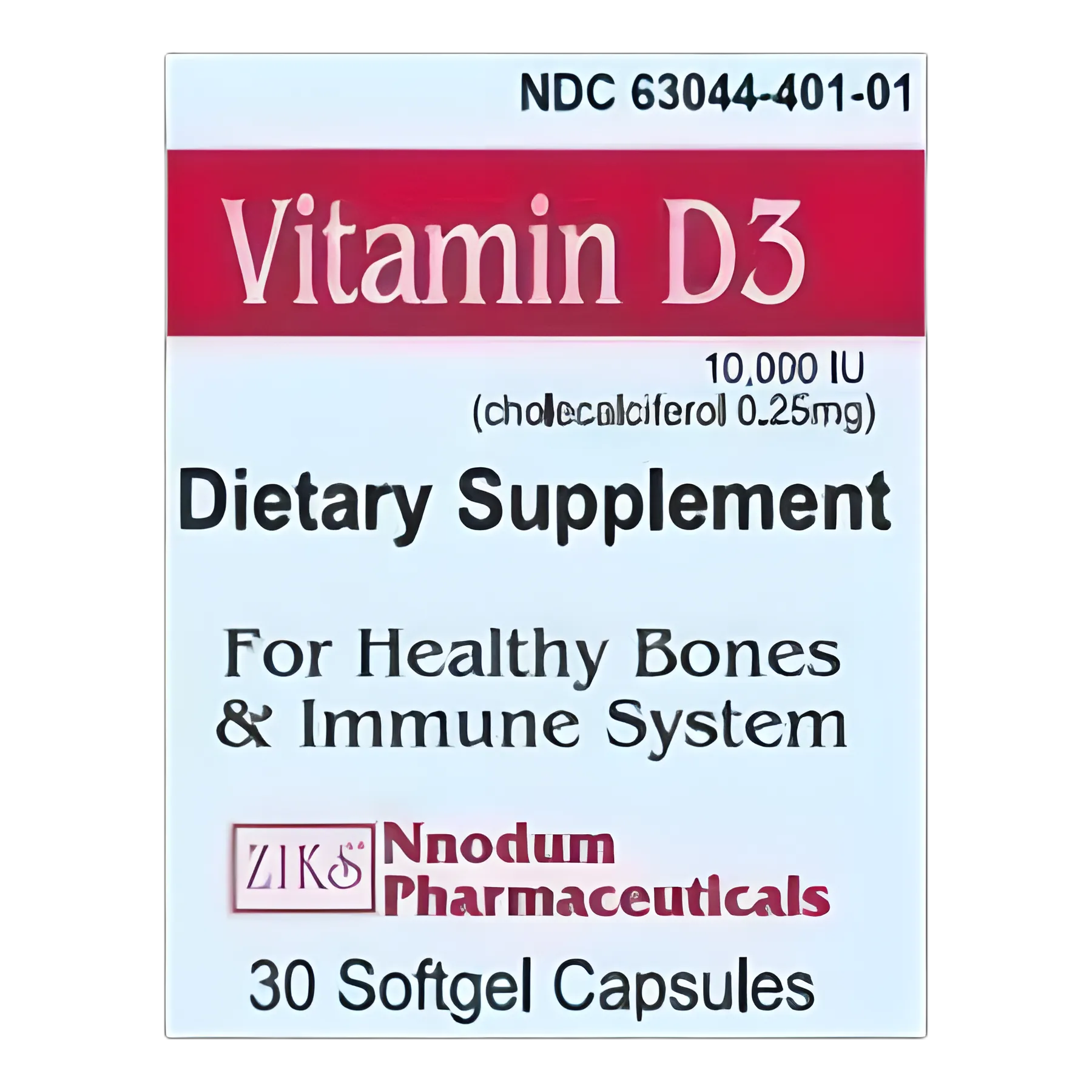High Potency Vitamin D3 10000 IU Softgels - Bone and Immune Support - 30 Count