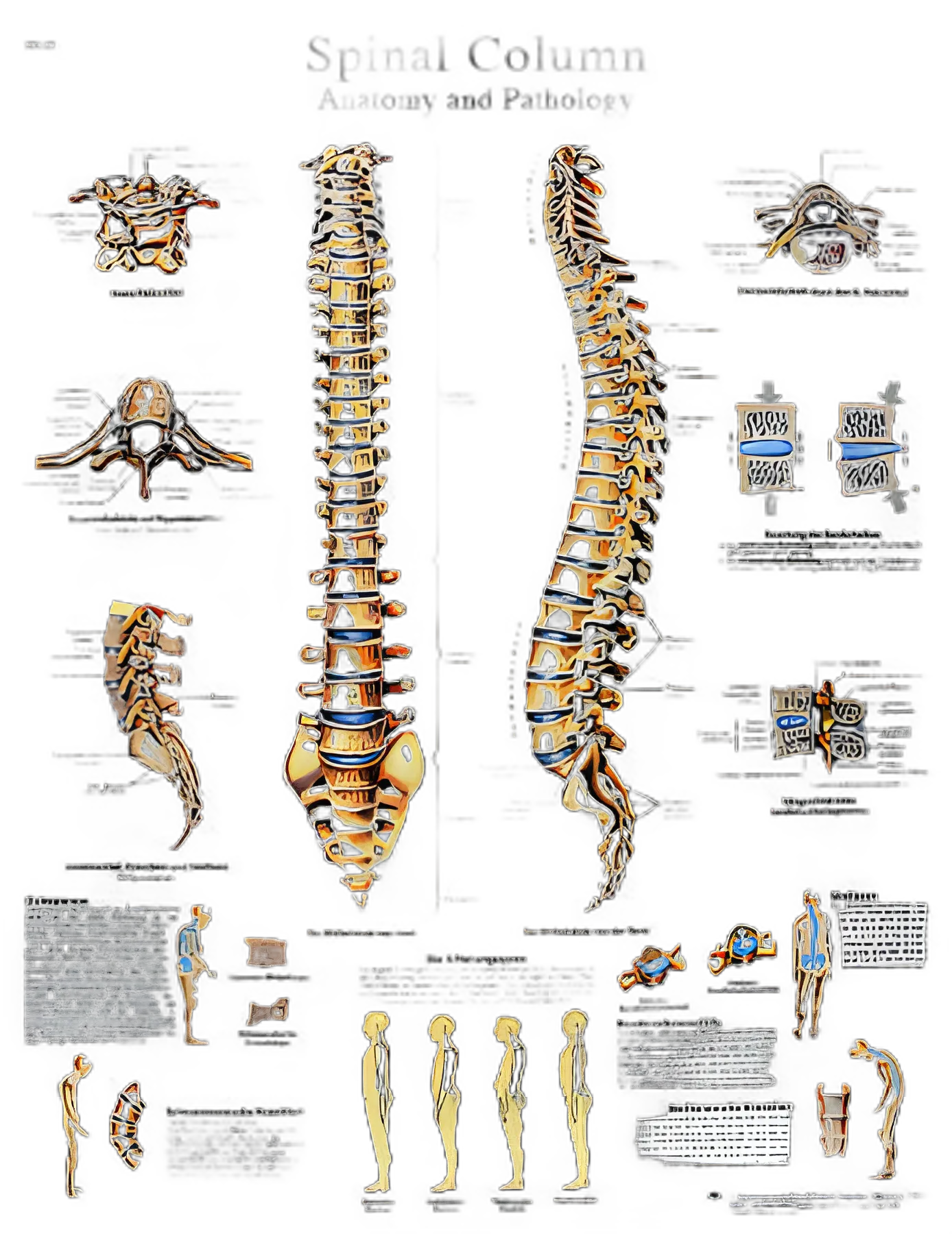 Anatomical Chart Spinal Column 20 X 20 Inch Laminated