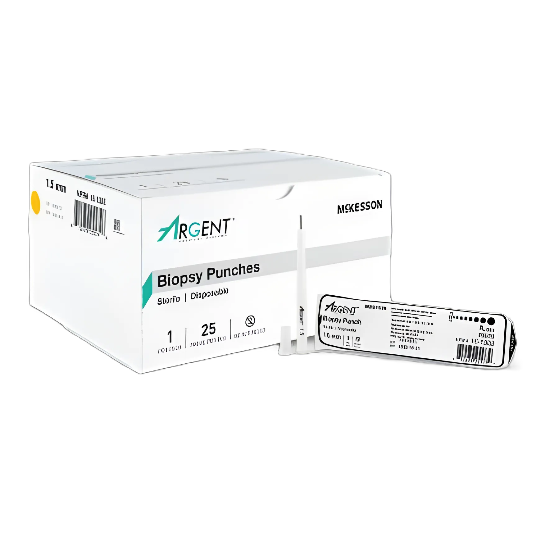 McKesson Argent™ Dermal Biopsy Punch 1.5mm - Precision, Safety-Capped, Disposable