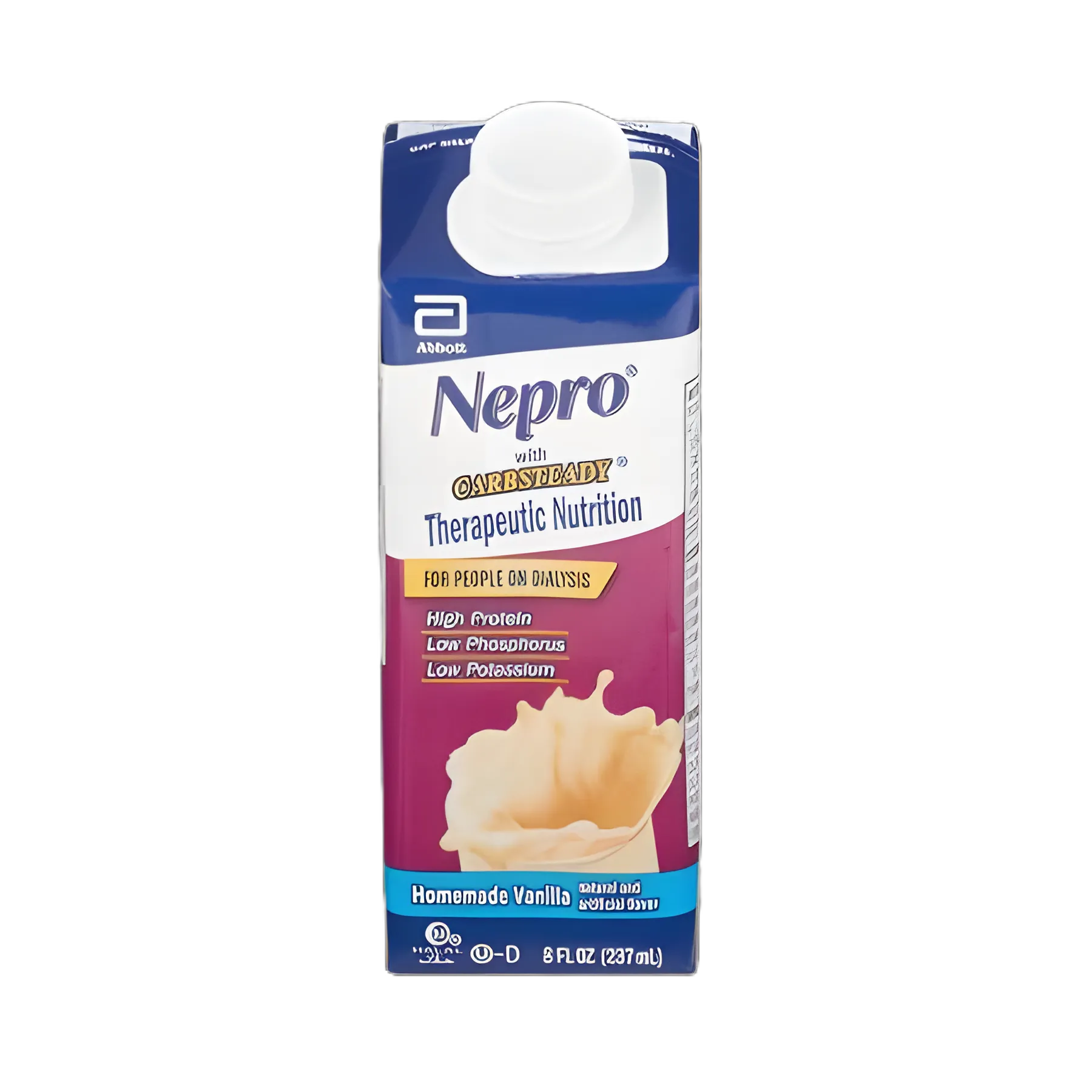 Nepro with Carbsteady Homemade Vanilla Flavor Liquid Nutrition for Dialysis Patients, 8 oz. Carton