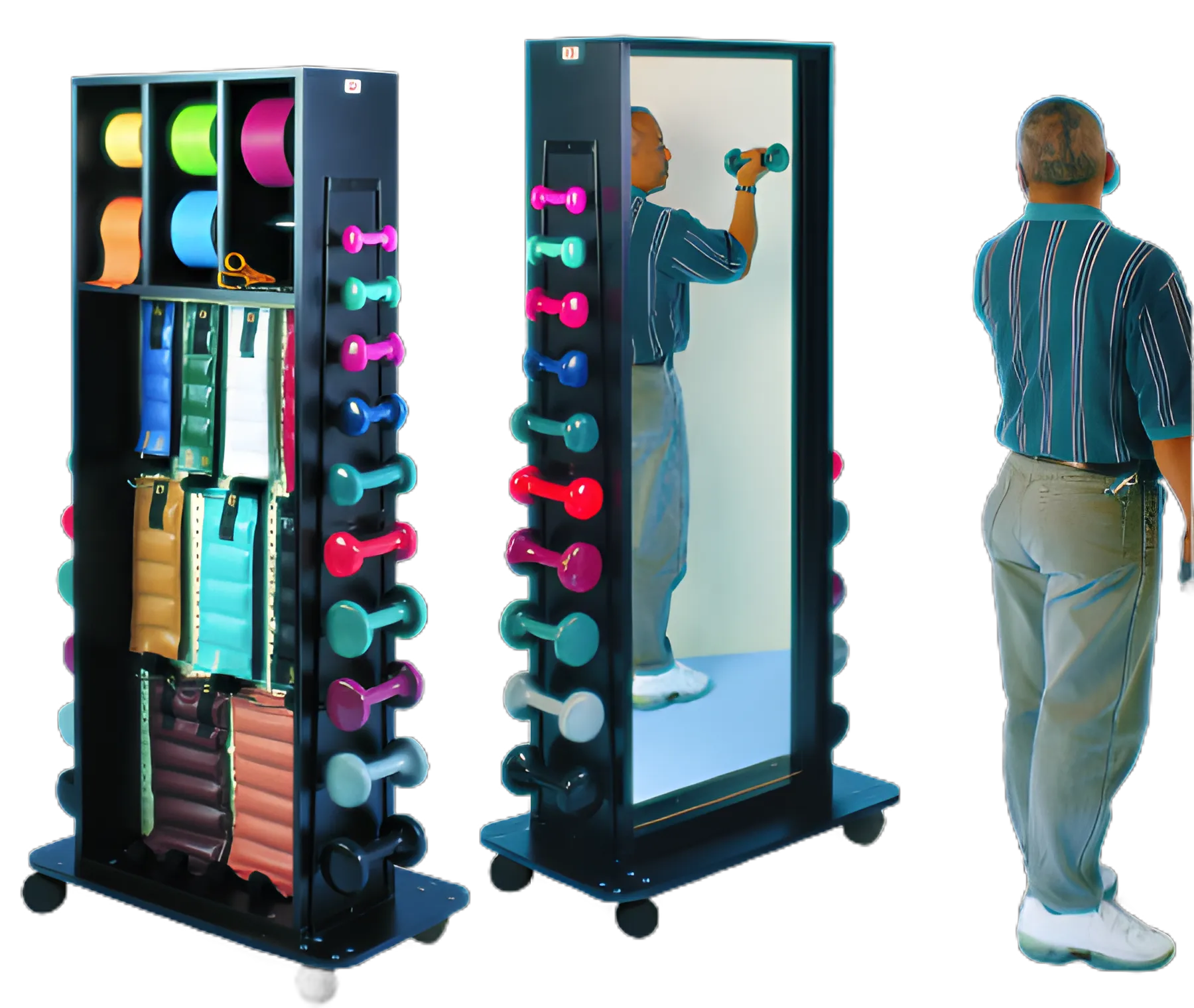 Combination Weight / Storage Rack With Equipment 18 X 30 X 72 Inch Black