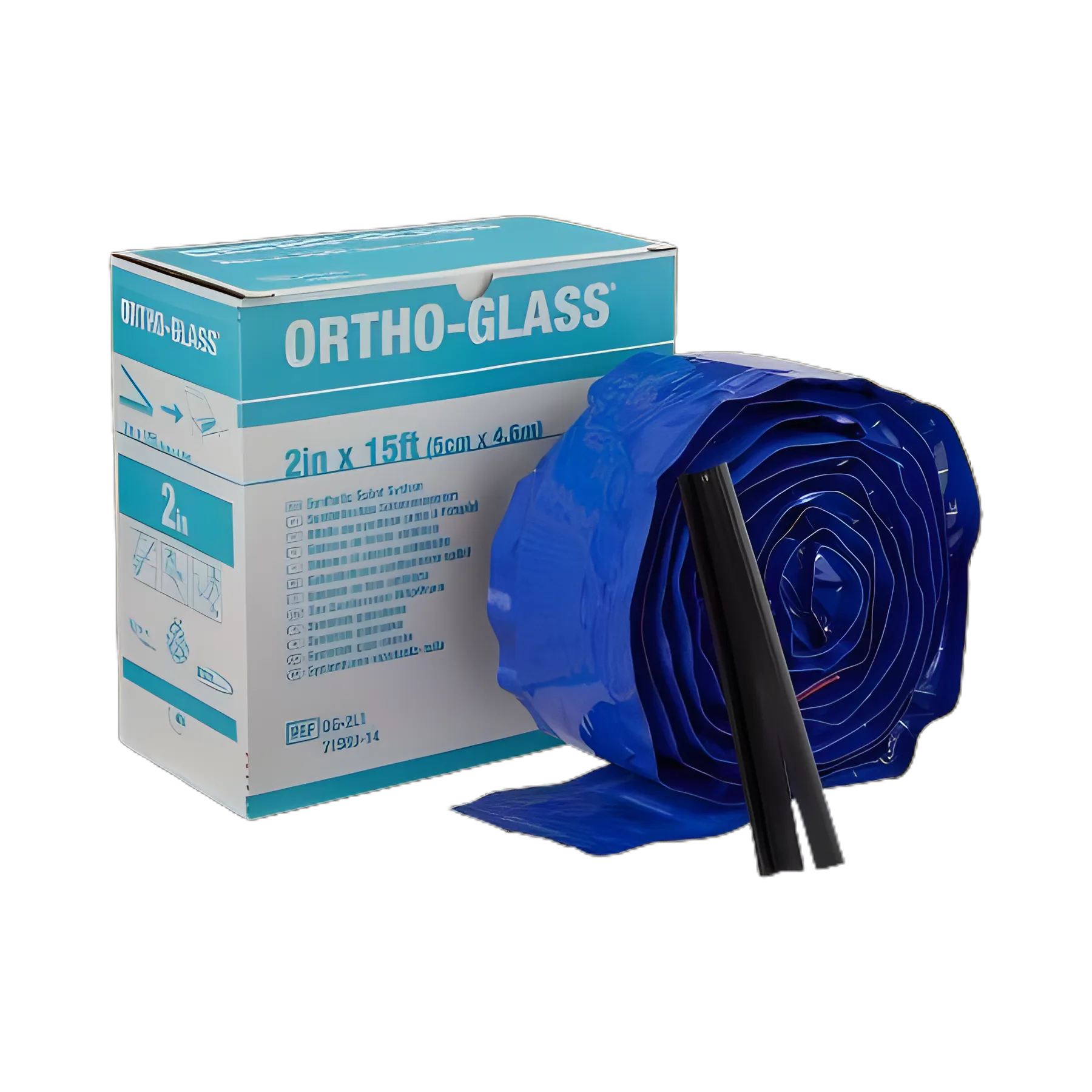 Padded Splint Roll ORTHO-GLASS® 2 Inch X 15 Foot Fiberglass White