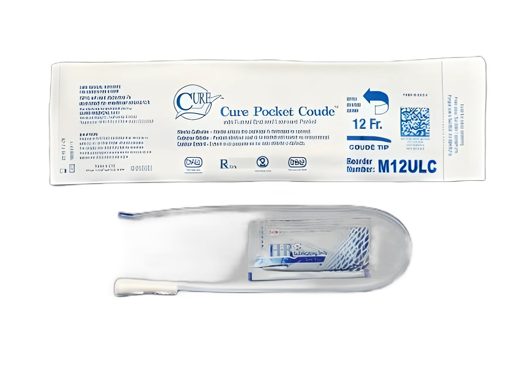 Cure Medical® Pocket Catheter with Coude Tip, 12 Fr. 16 Inch - DEHP/BPA-Free PVC