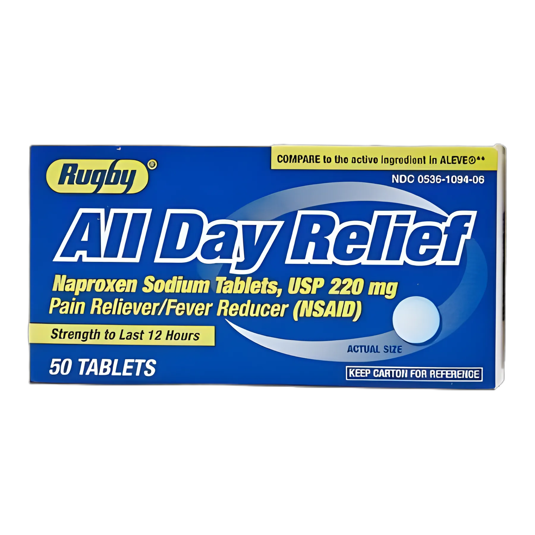 Naproxen Sodium 220 mg Tablets by Major Pharmaceuticals - 50 Count Bottle for Pain & Inflammation Relief