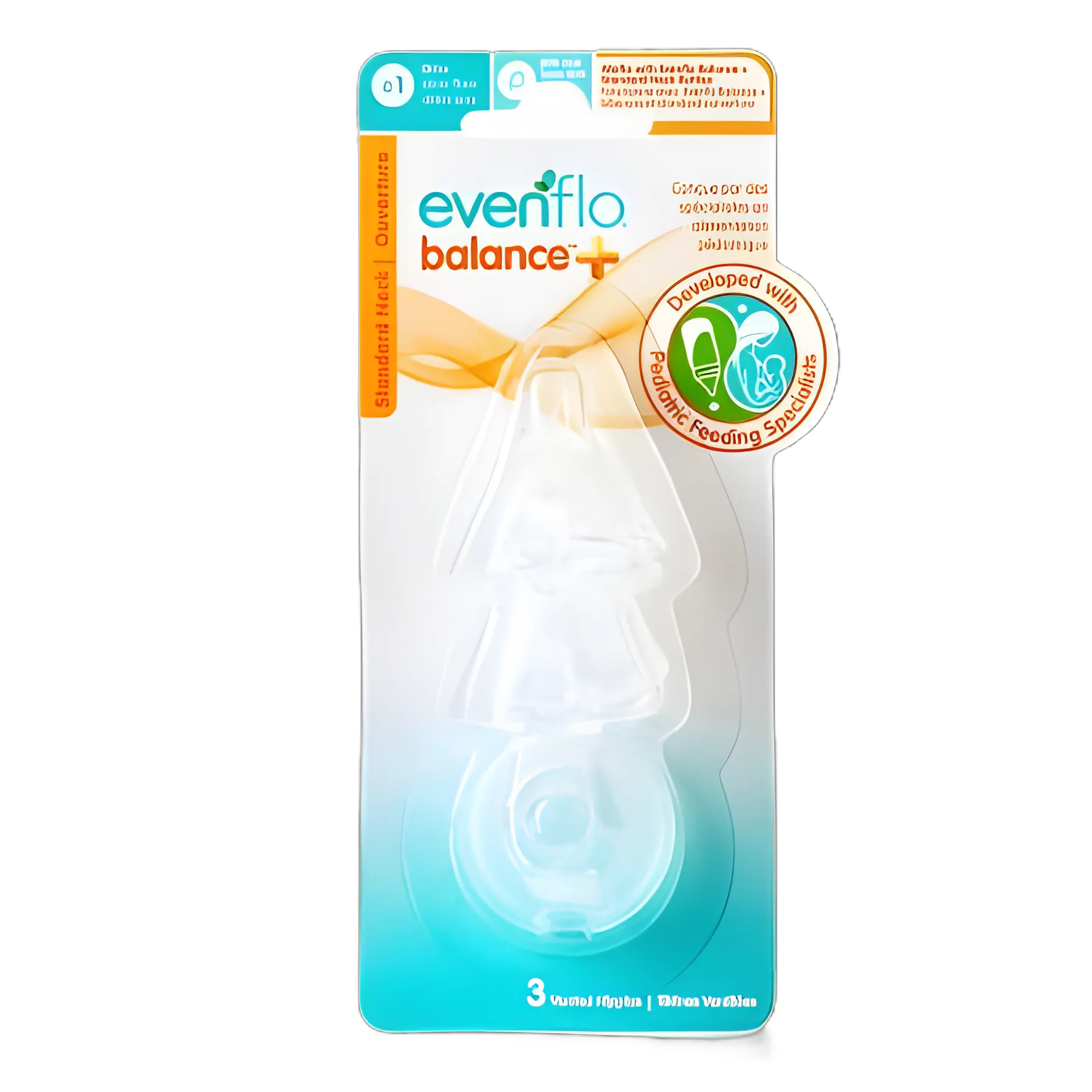 Evenflo Feeding Balance + Standard Neck Slow Flow Nipple for Newborns 0+ Months - 2121111