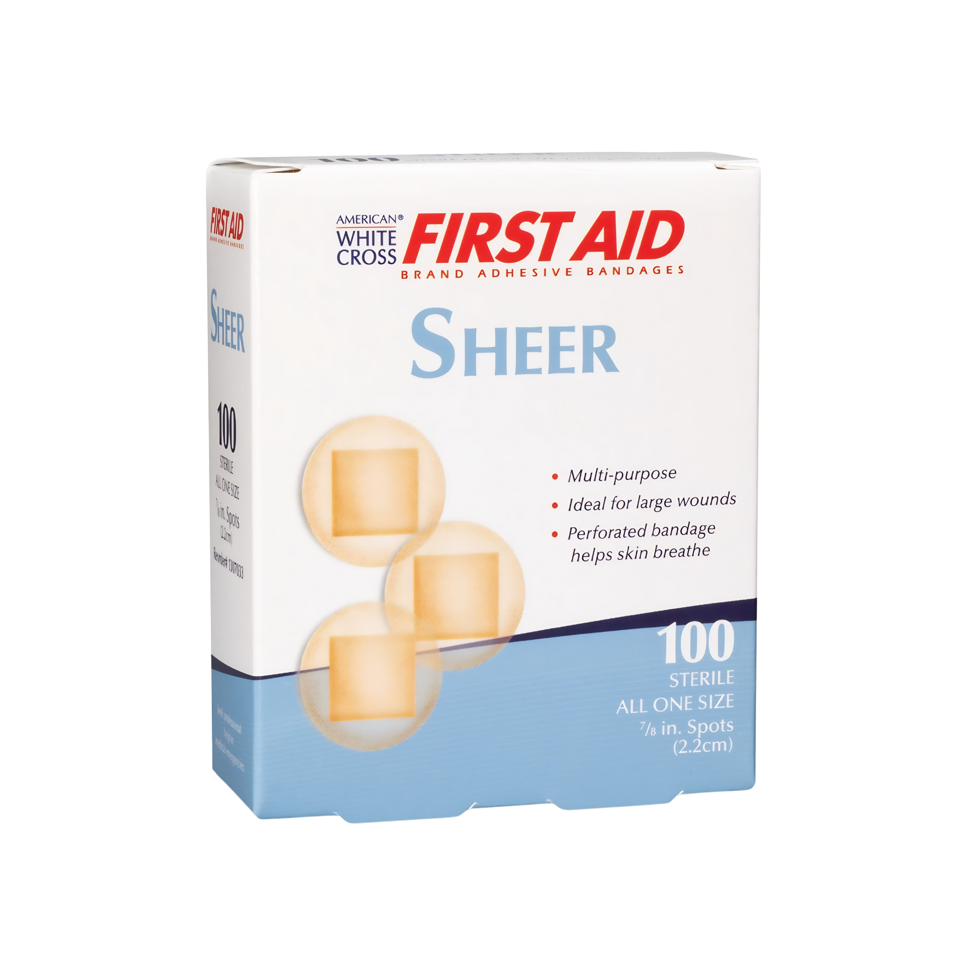 Adhesive Spot Bandage American® White Cross 7/8 Inch Plastic Round Tan Sterile