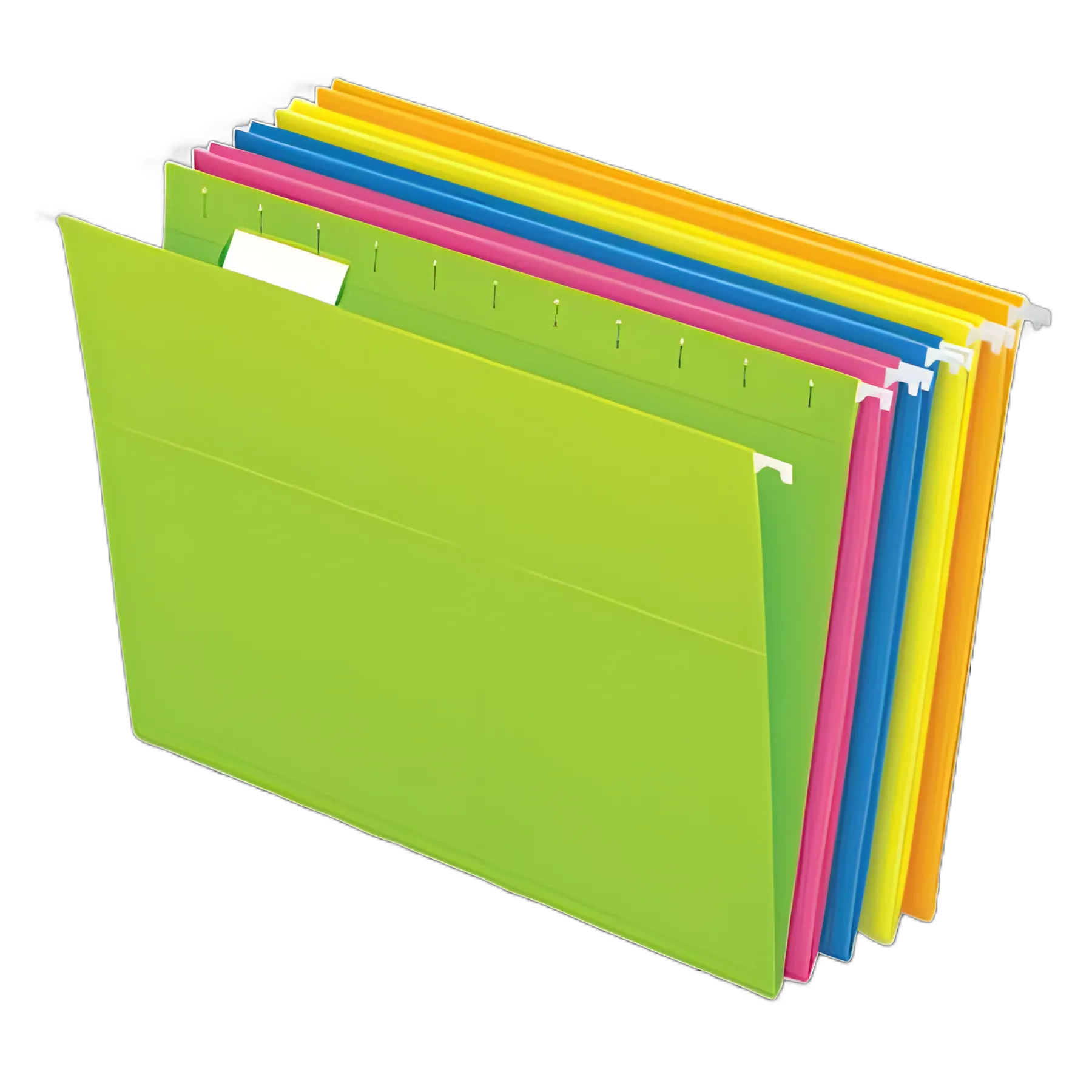 Glow Hanging File Folders, Letter Size, 1/5-Cut Tabs, Assorted Colors, 25/Box