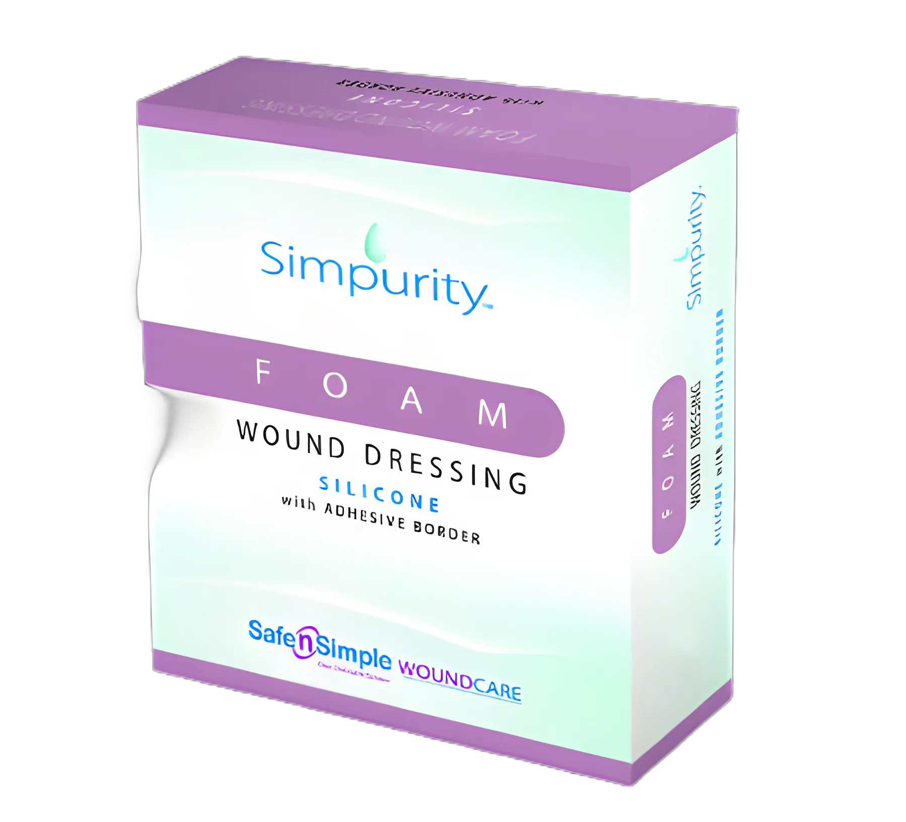 Simpurity™ Silicone Foam Dressing 3x3 Inch Square Sterile with Adhesive Border