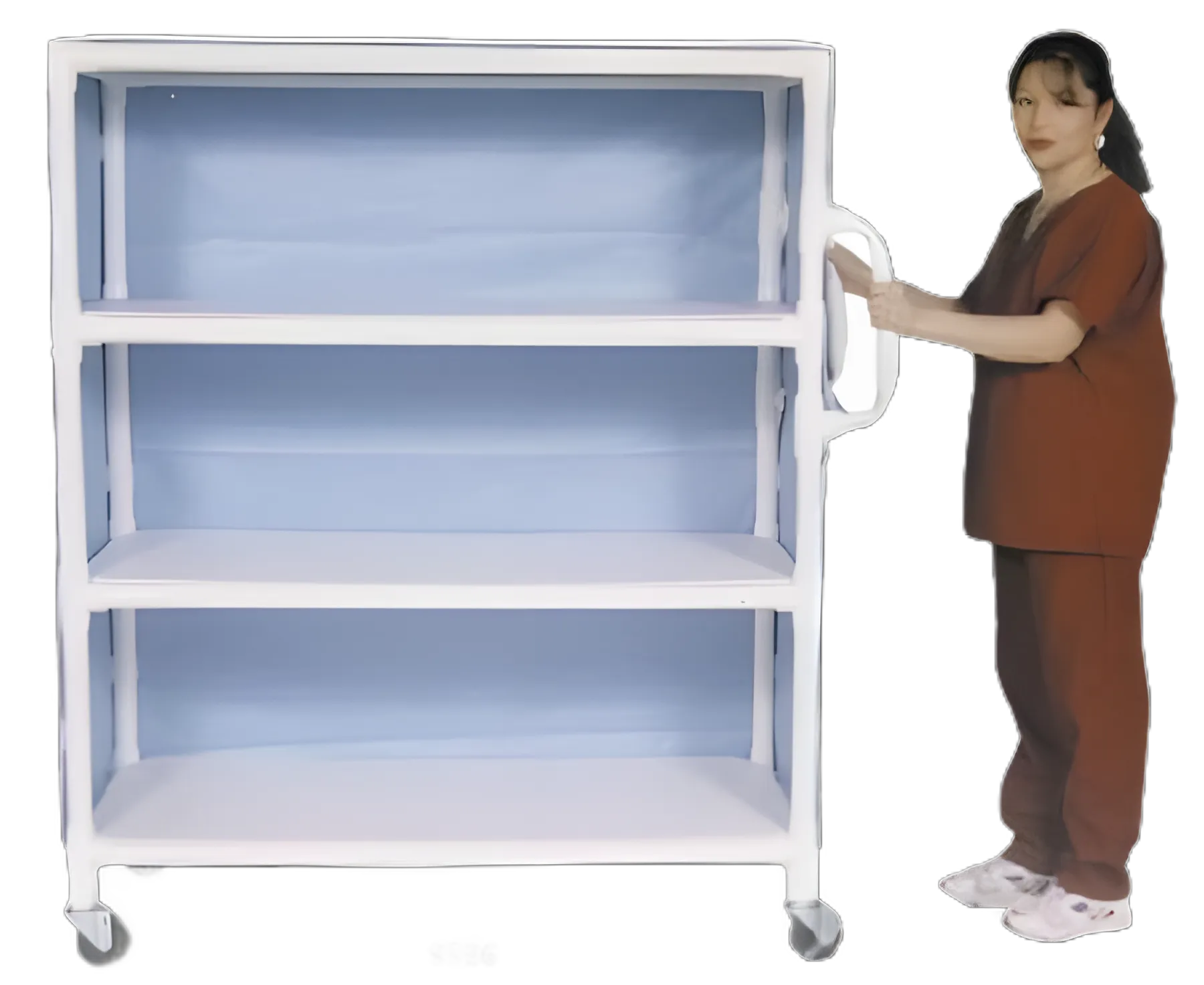 Linen Cart with Cover Lumex® 3 Shelves 175 lb. Weight Capacity PVC Frame / Vinyl Cover