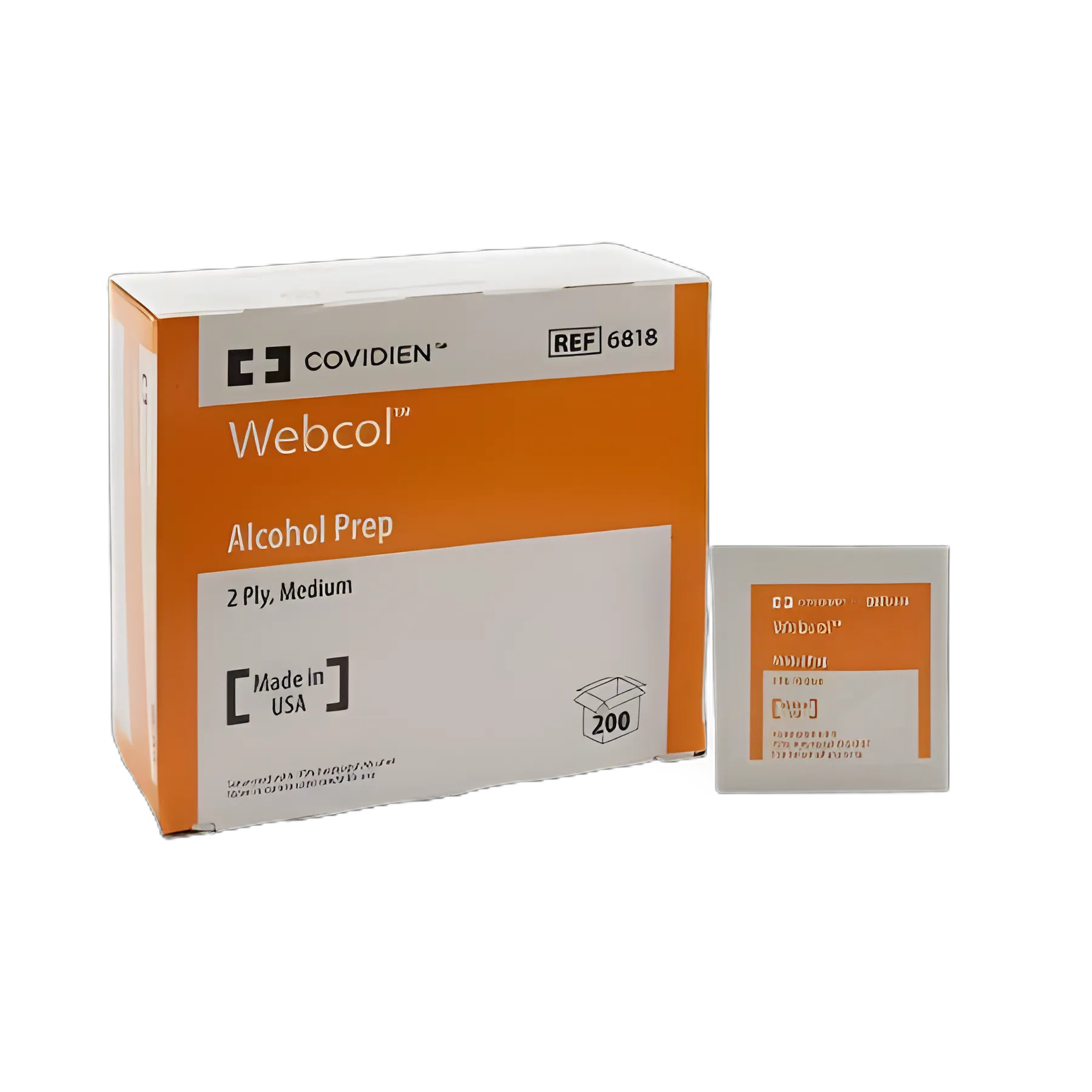Alcohol Prep Pad Webcol™ 70% Strength Isopropyl Alcohol Individual Packet Medium Sterile - 6818-