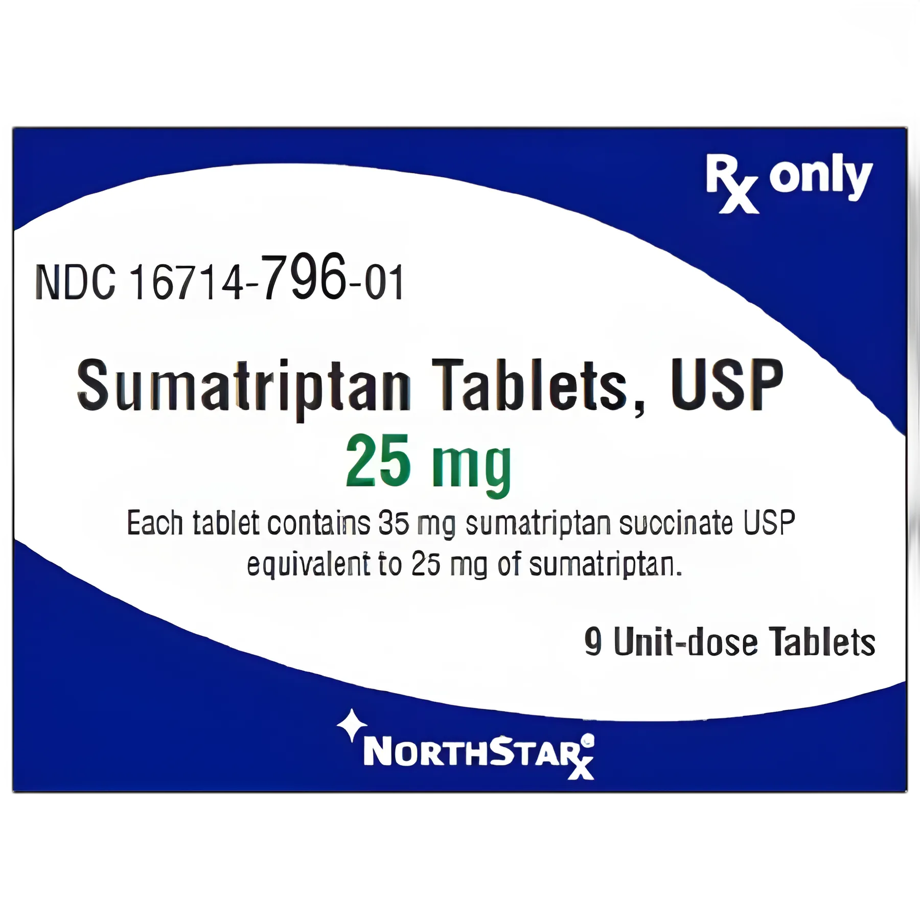 Sumatriptan Succinate 25 mg Tablet for Migraine Relief - 9 Pack Blister