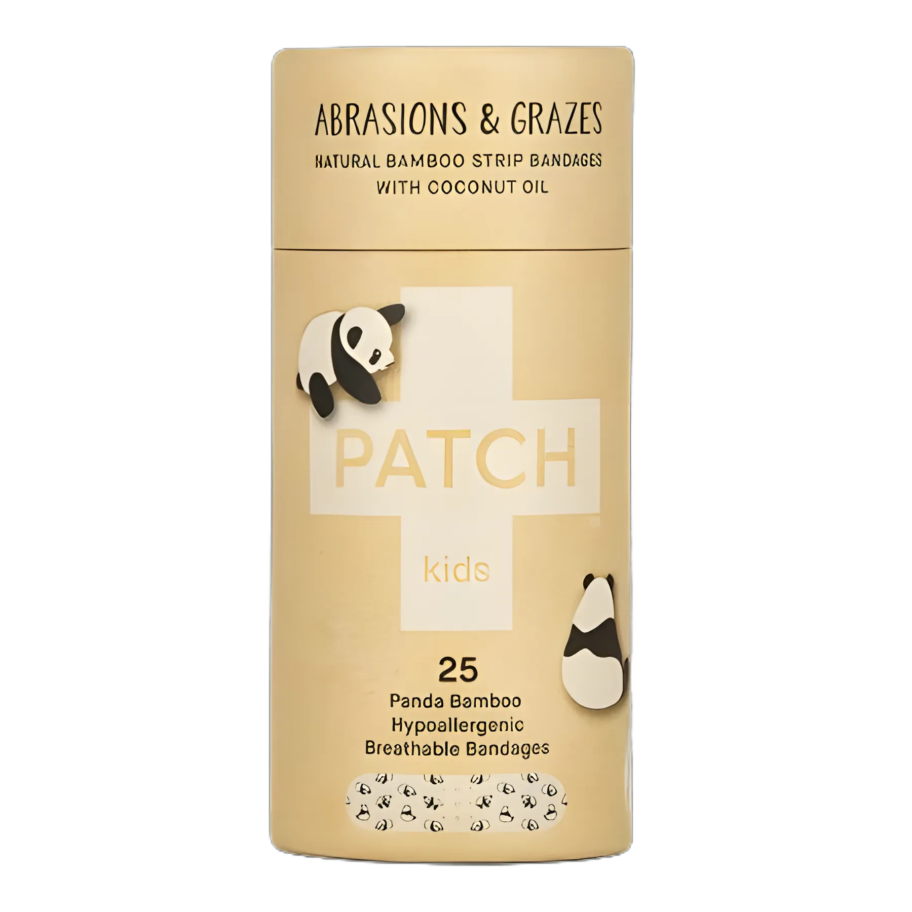 Adhesive Strip Patch™ Kids 3/4 X 3 Inch Bamboo s/b Bamboo / Coconut Oil Rectangle Kid Design (Panda) Sterile
