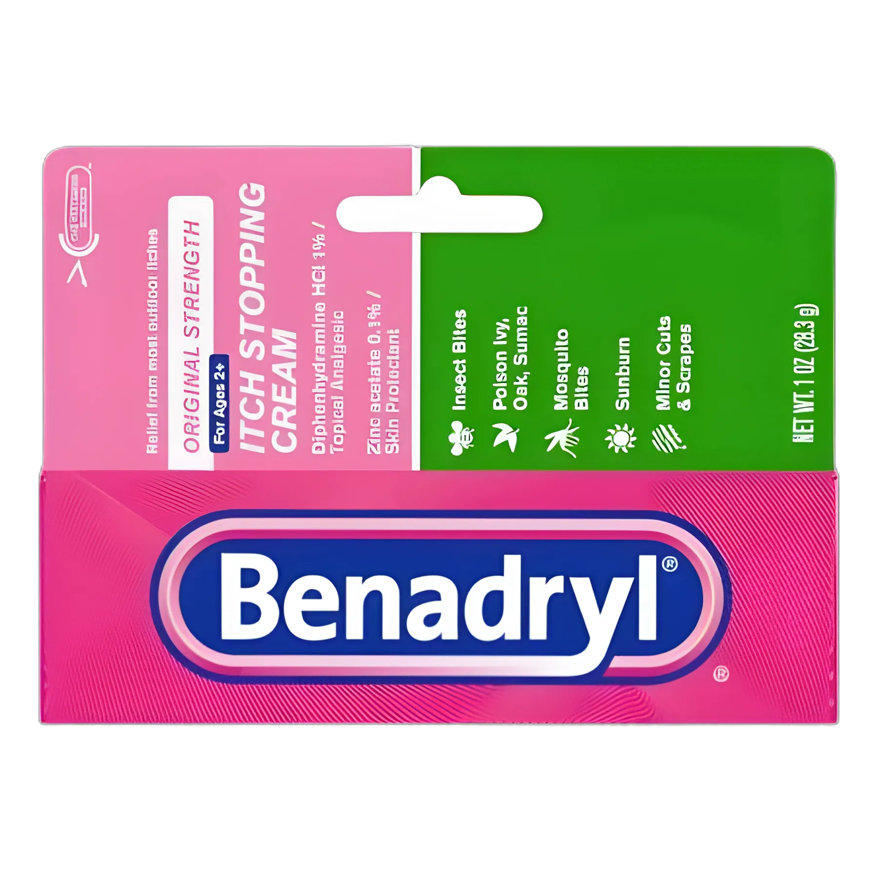 Itch Relief Benadryl® 1% Strength Cream 1 oz. Tube