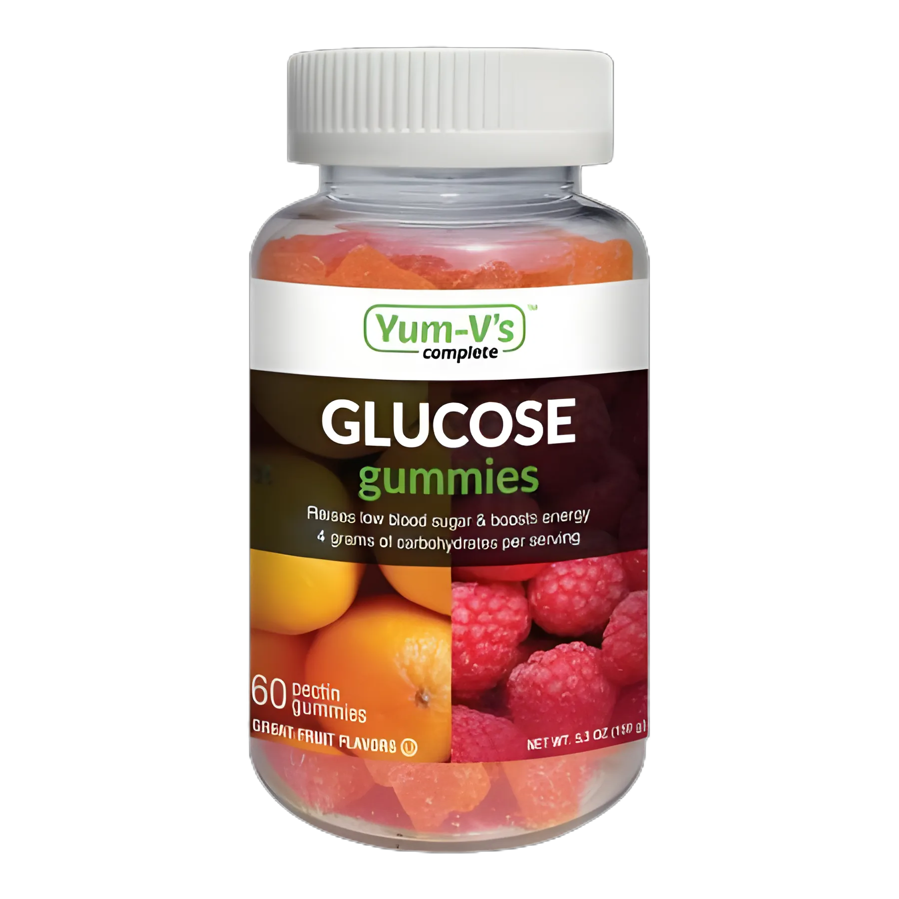 YumV's™ Glucose Supplement Gummies - 60 Assorted Flavors Bottle for Rapid Blood Sugar Support & Energy Boost