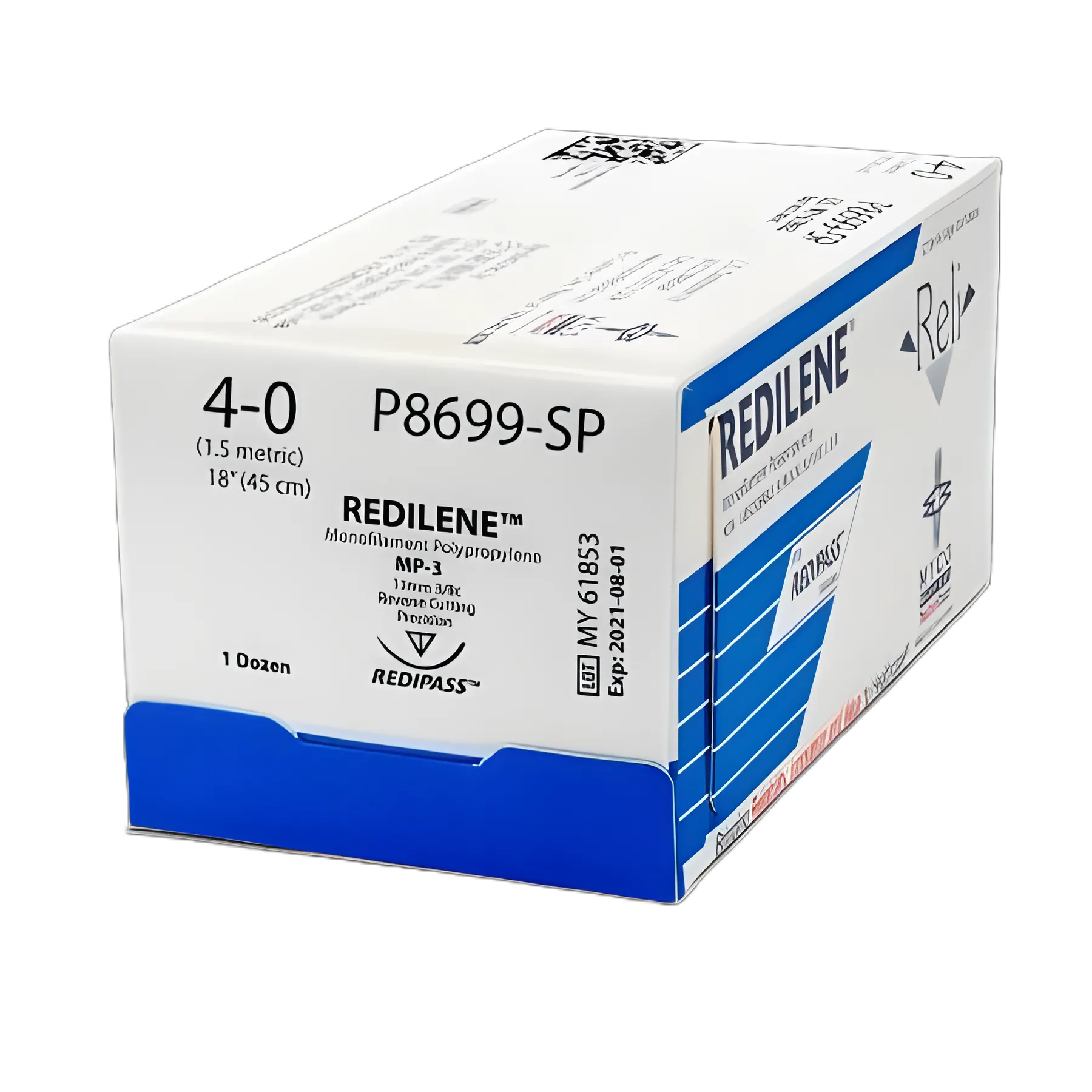 Reli® Redilene™ Polypropylene Nonabsorbable Suture with Precision Reverse Cutting Needle 4-0