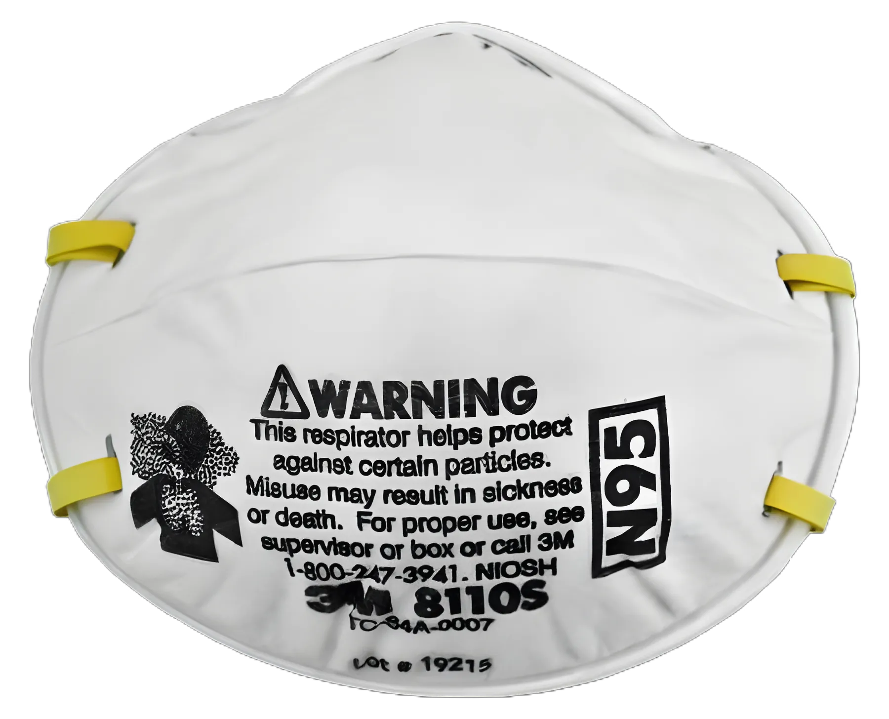 Particulate Respirator Mask 3M™ Industrial N95 Cup Elastic Strap Small White NonSterile Not Rated Adult