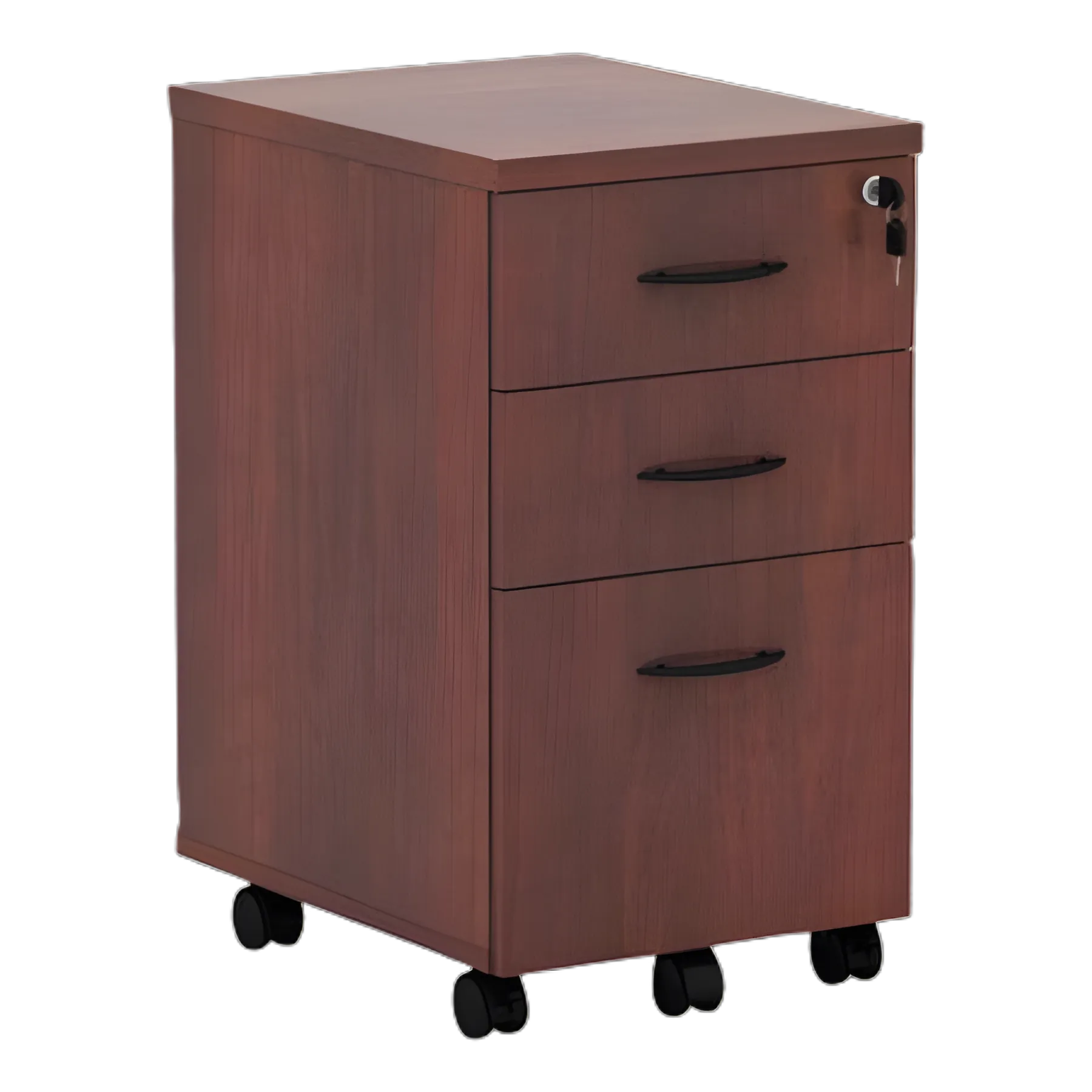 Alera Valencia Series Mobile Pedestal File, Left/Right, 3-Drawer: Box/Box/File, Legal/Letter, Cherry, 15.88" x 20.5" x 28.38"