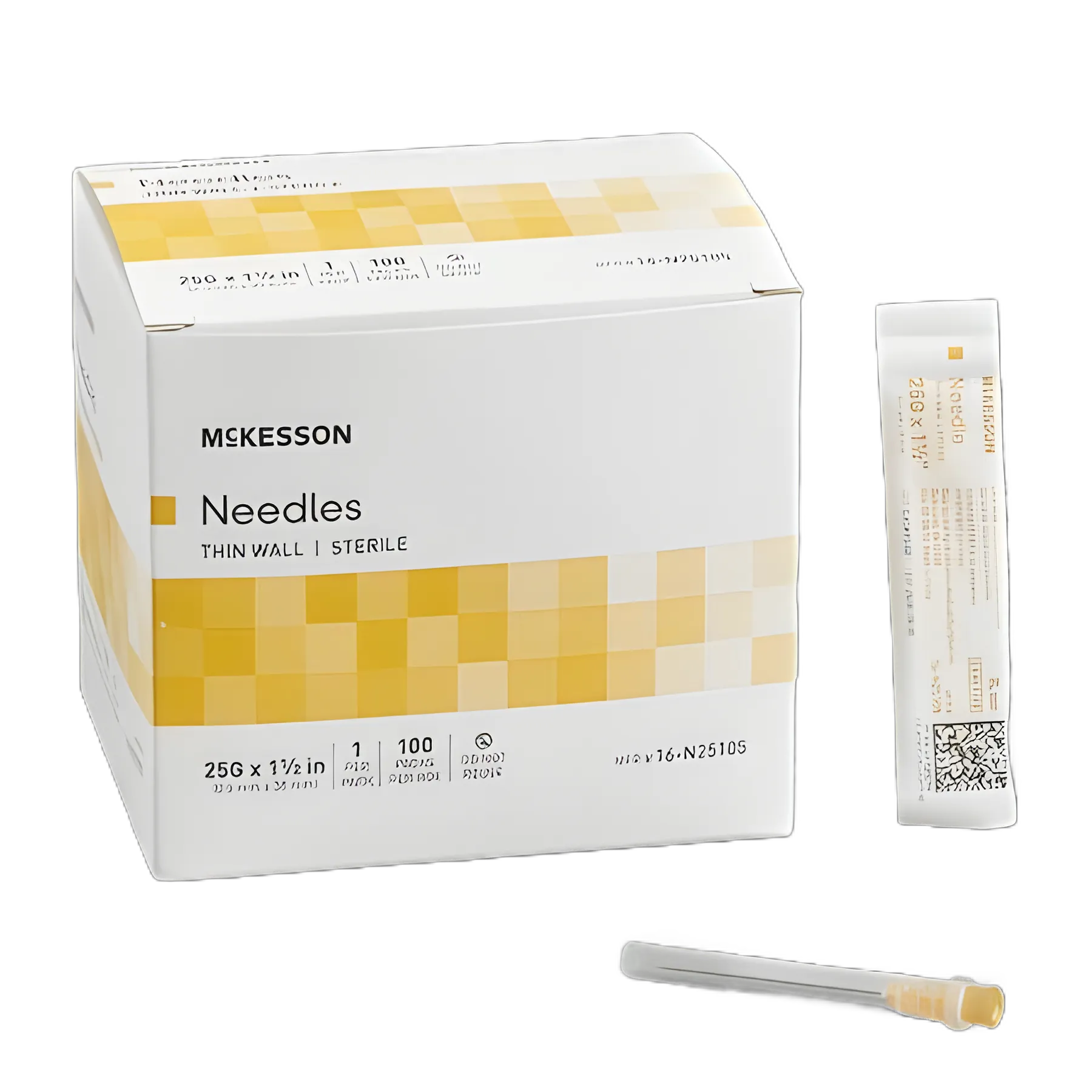 McKesson Hypodermic Needle 25G x 1-1/2 Inch, Thin Wall, Sterile, Single Use