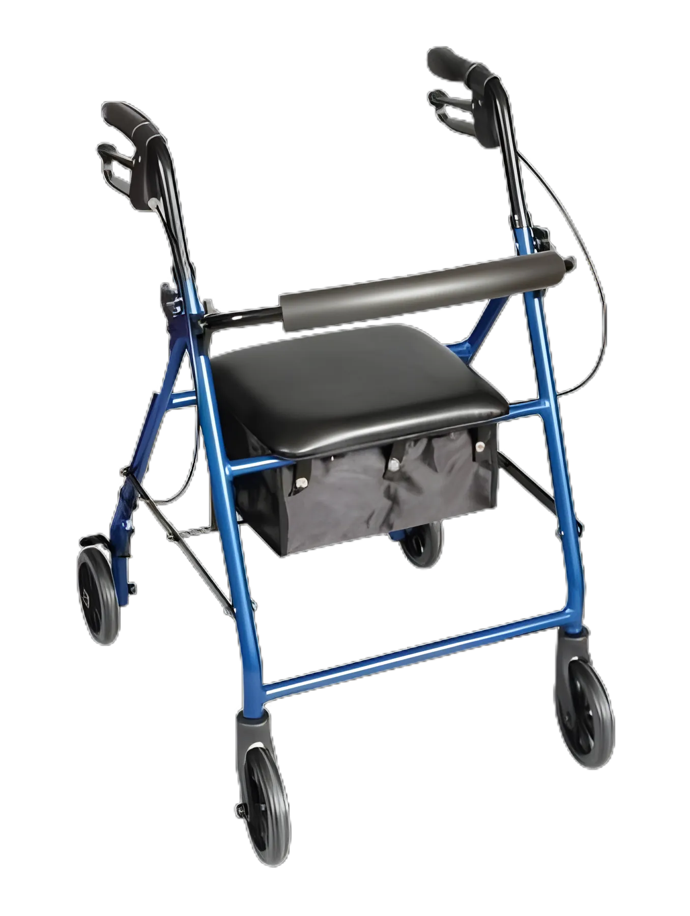 Carex Classics 4-Wheel Rollator - Adjustable, Folding Aluminum Frame with Padded Seat, Blue