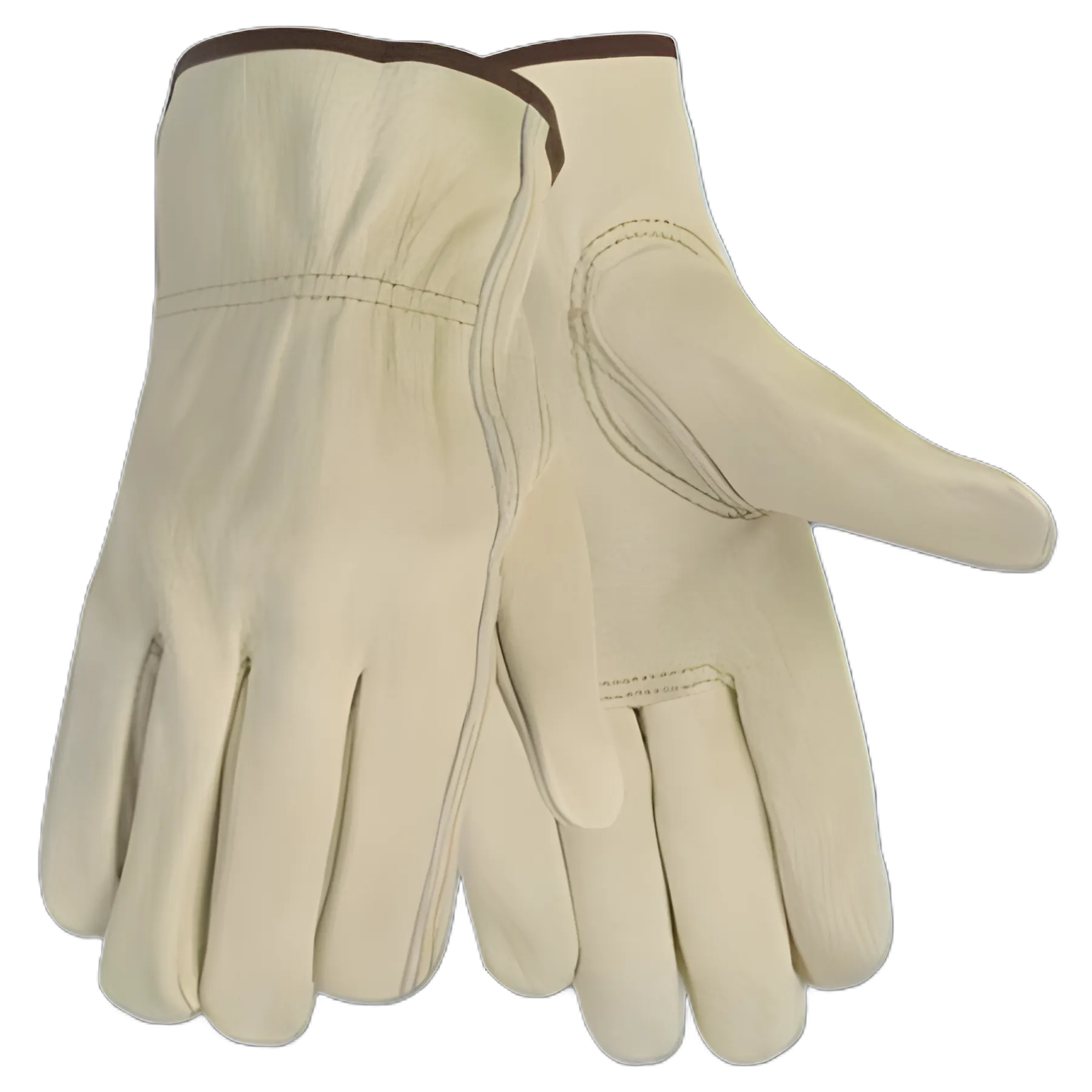 Economy Leather Driver Gloves, Medium, Beige, Pair