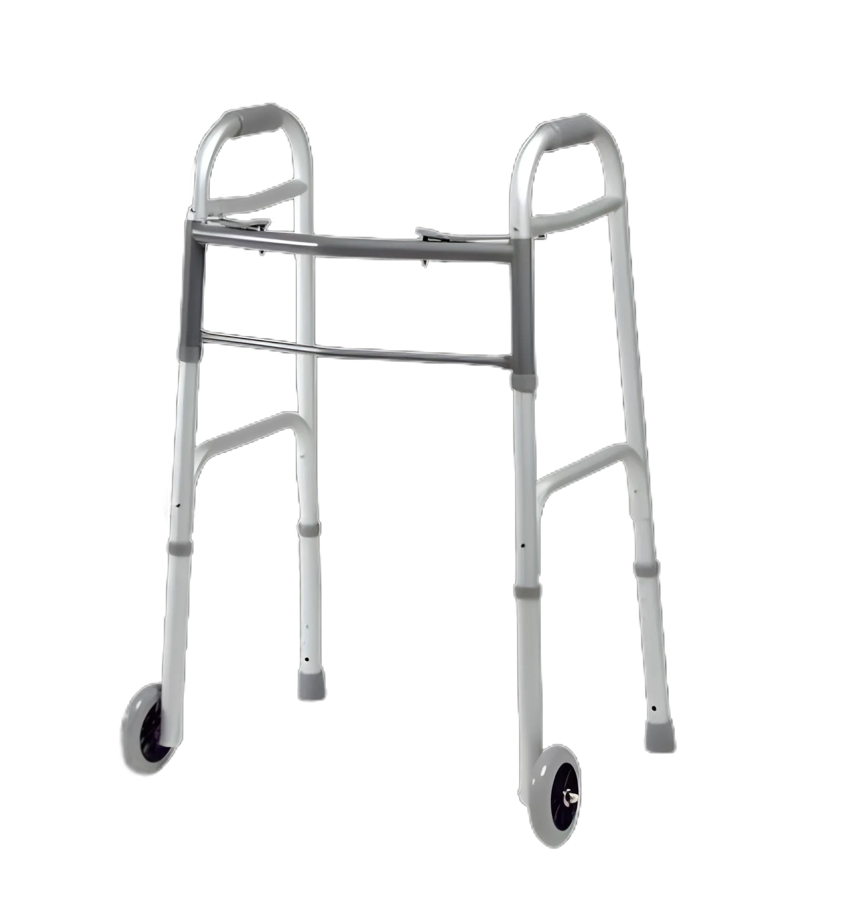 Dual Release Folding Walker Adjustable Height Lumex® Aluminum Frame 300 lbs. Weight Capacity 34-1/2 to 41-1/2 Inch Height