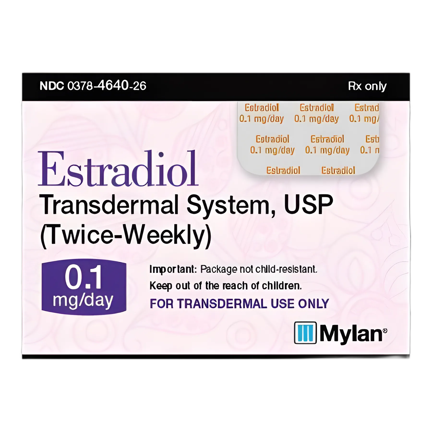 Estradiol 0.1 mg / 24 Hours Patch Carton 8 Patches - 00378464026