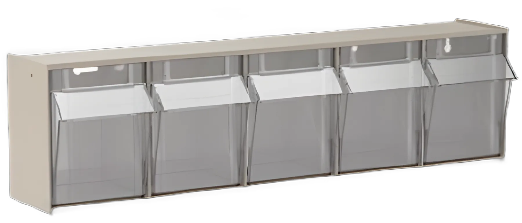 Tilt Front Bin TiltView® Tan Plastic 5-3/8 X 6-1/2 X 23-5/8 Inch