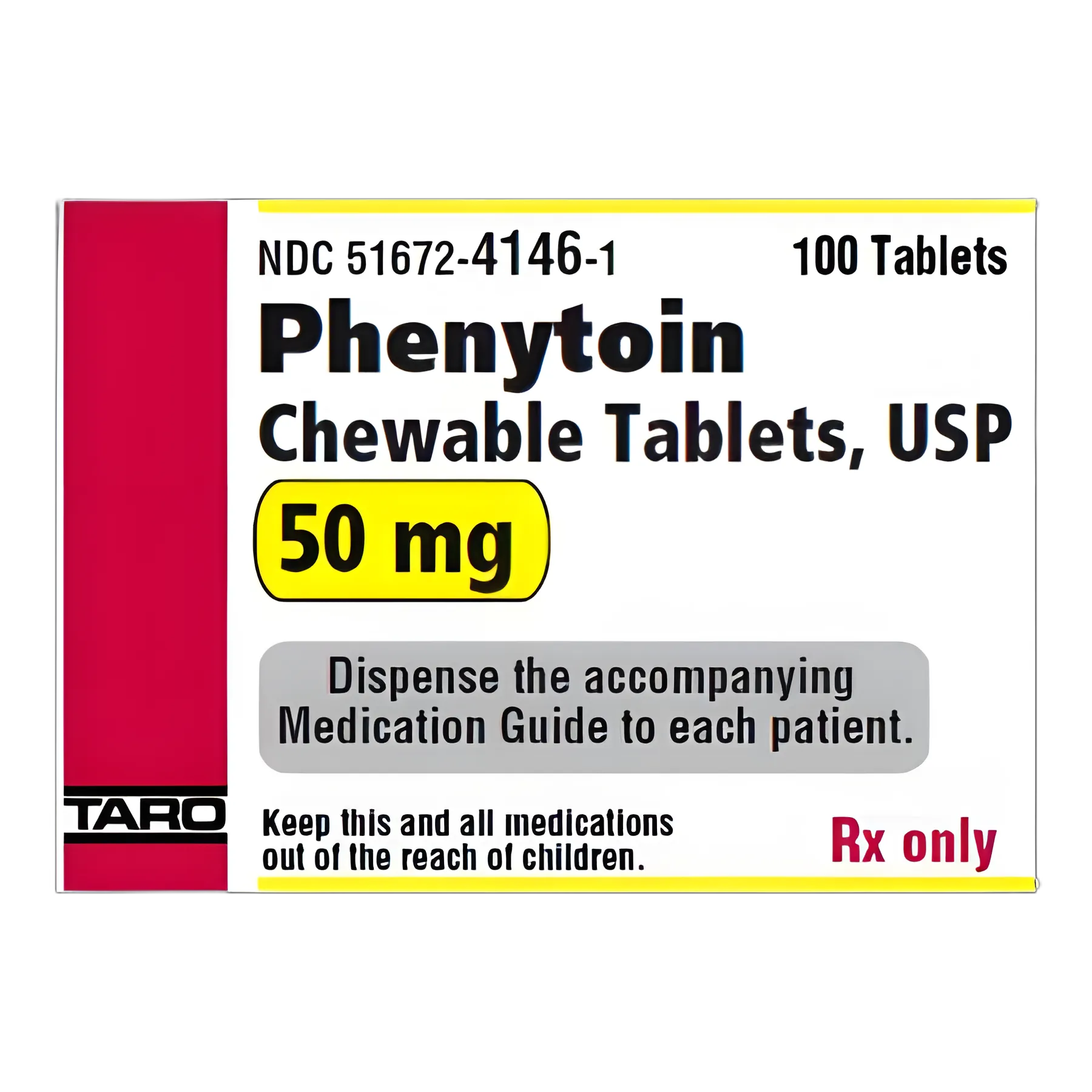Phenytoin 50 mg Chewable Tablets for Seizure Control - Taro Pharmaceuticals
