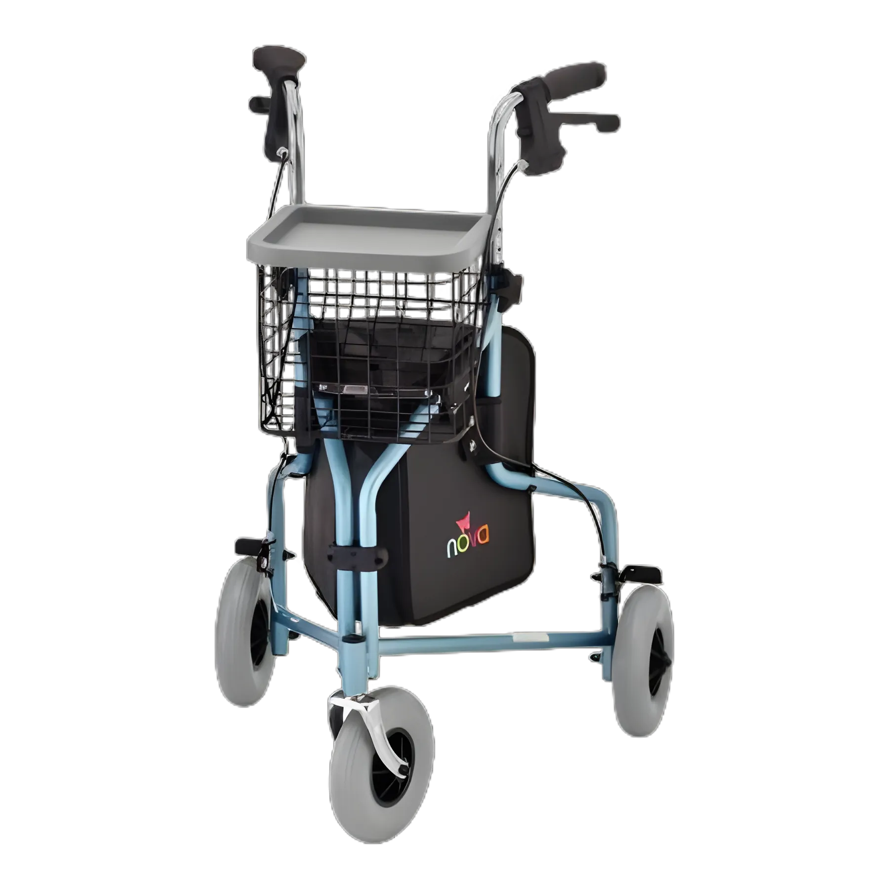Traveler® 3 Wheel Rollator, Diamond Sky Blue, Adjustable Height, Aluminum Frame