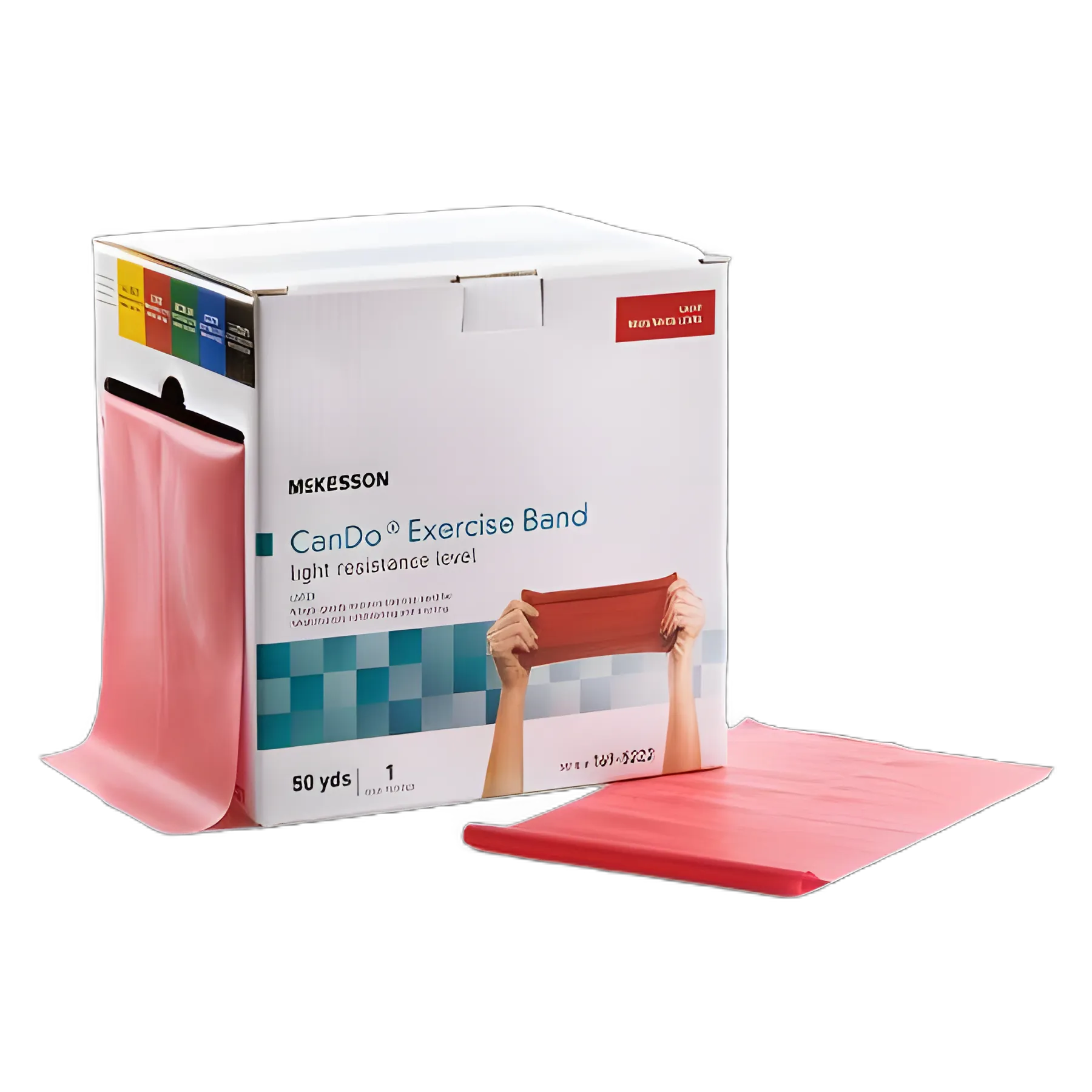 McKesson CanDo® Exercise Resistance Band, Light Resistance, Red, 5 Inch X 50 Yard
