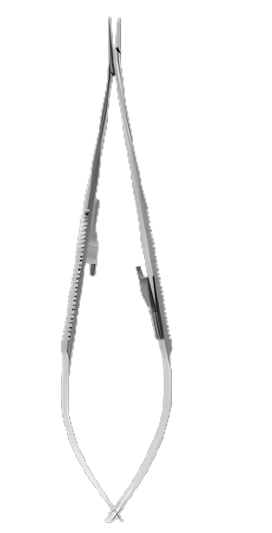 Micro Needle Holder Delicate Touch™ 7-1/4 Inch Length Curved Dust Teeth Jaws Flat Spring Handle