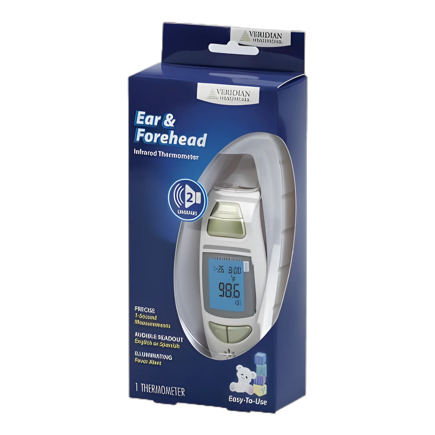 Non-Contact Skin Surface Thermometer Veridian Infrared Skin Probe Handheld - 09-342