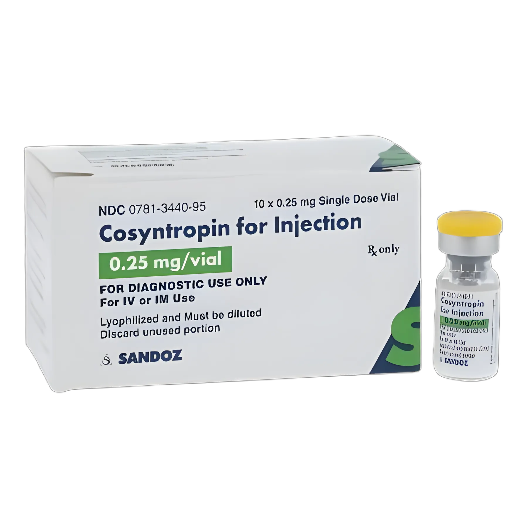 Cosyntropin 0.25 mg Injection Single-Dose Vial 1 mL - 00781344095