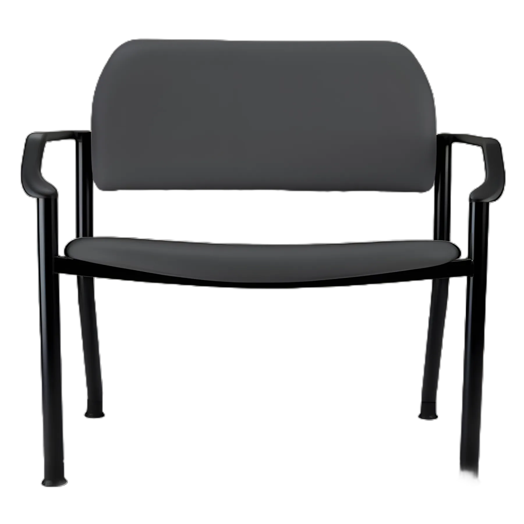 Ritter 282 Obsidian Side Chair with Armrests - Vinyl, 2 Inch Cushion