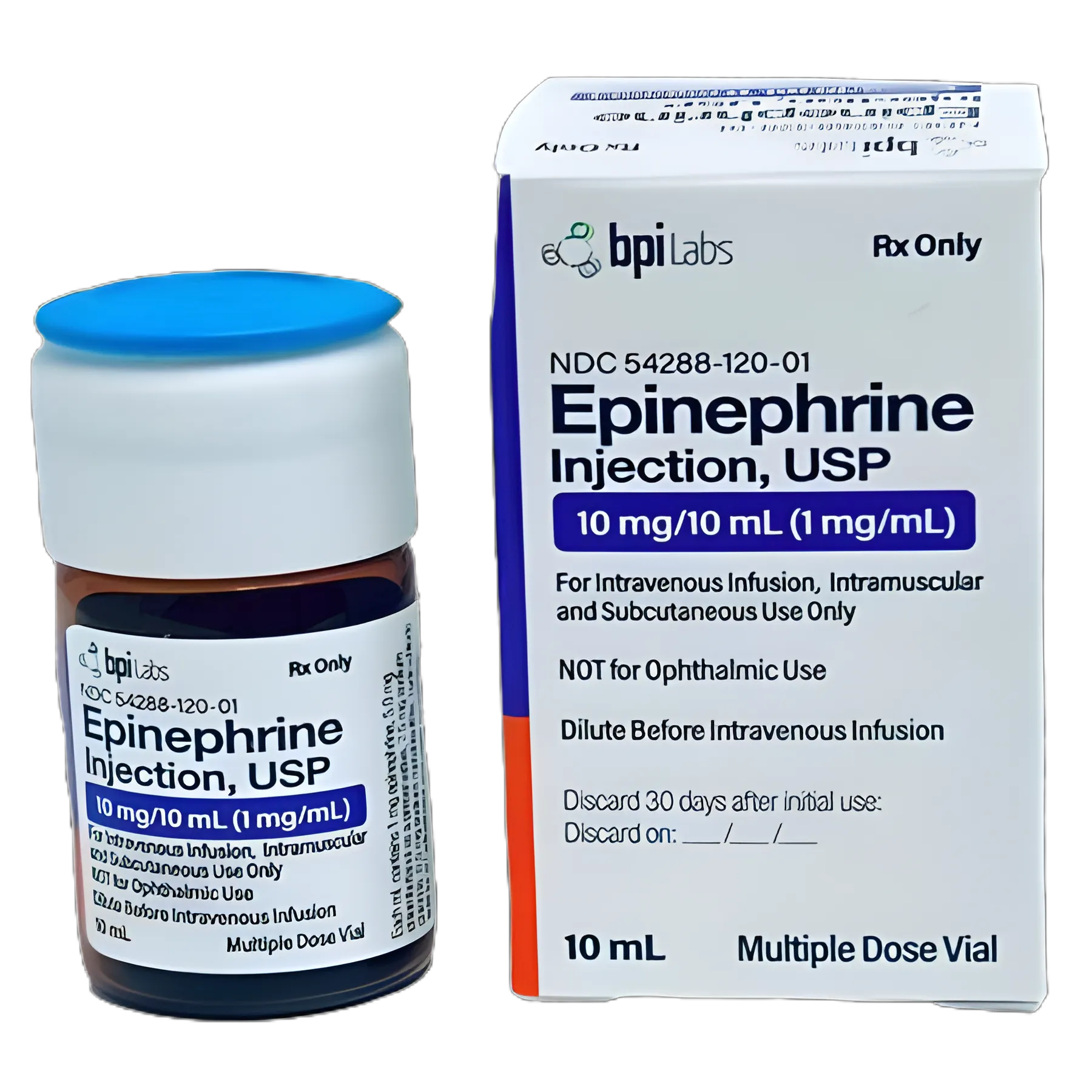 Alpha and Beta Adrenergic Agonist Epinephrine 1 mg / mL Injection Multiple-Dose Vial 10 mL