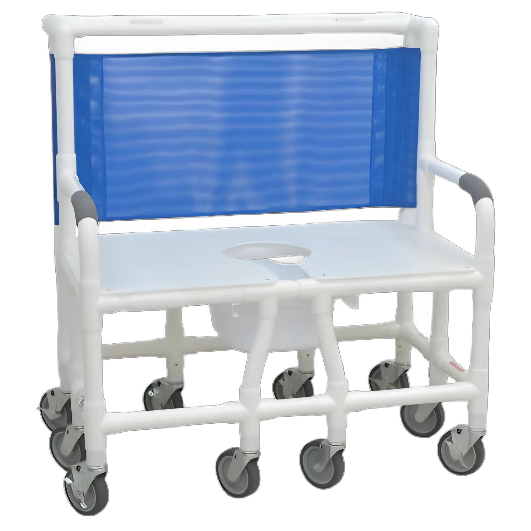 Commode Chair MJM International Fixed Arms PVC Frame Mesh Backrest 36 Inch Seat Width 900 lbs. Weight Capacity