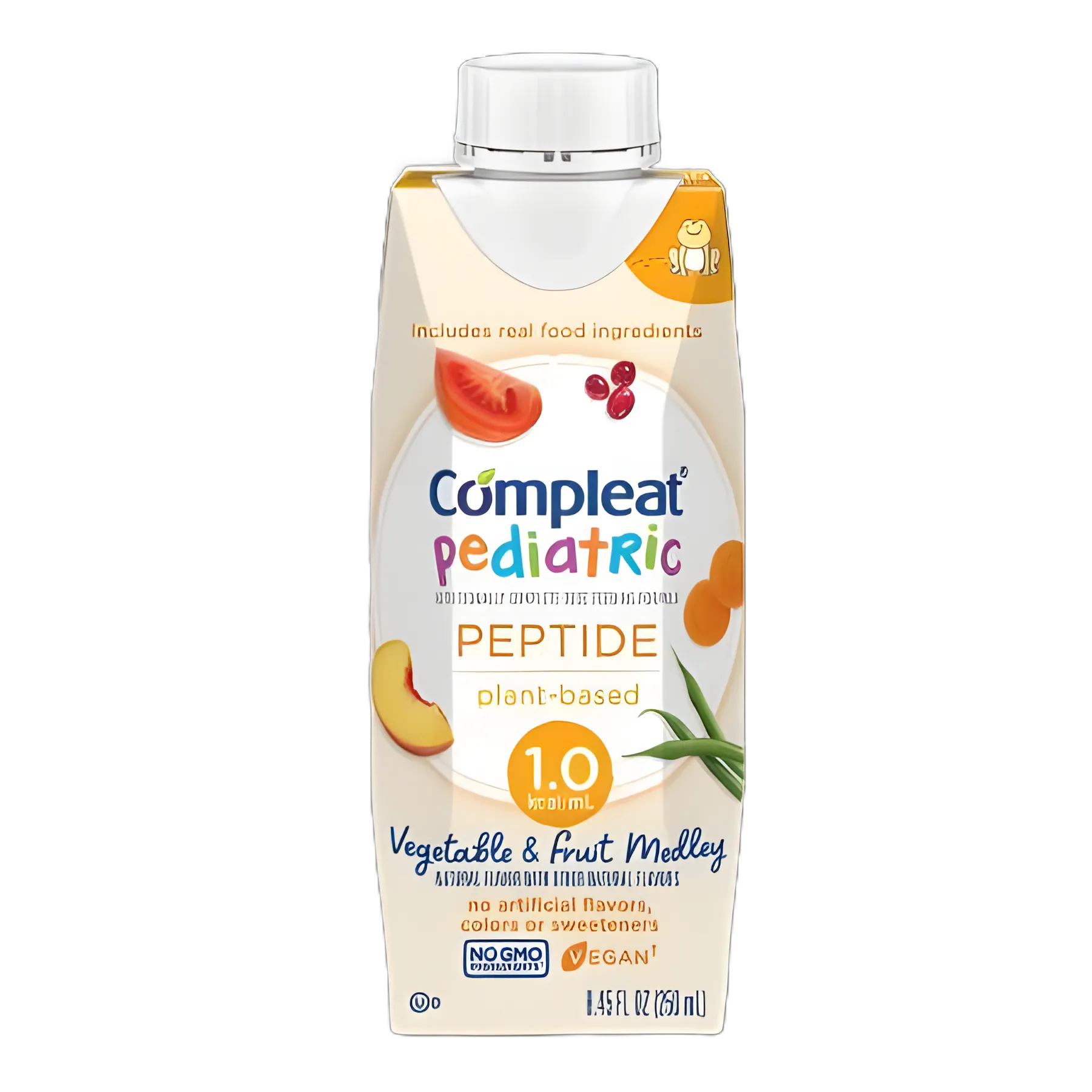 Pediatric Tube Feeding Formula Compleat® Pediatric Peptide 1.0 Vegetable / Fruit Medley Flavor 250 mL Reclosable Carton Liquid Plant Based