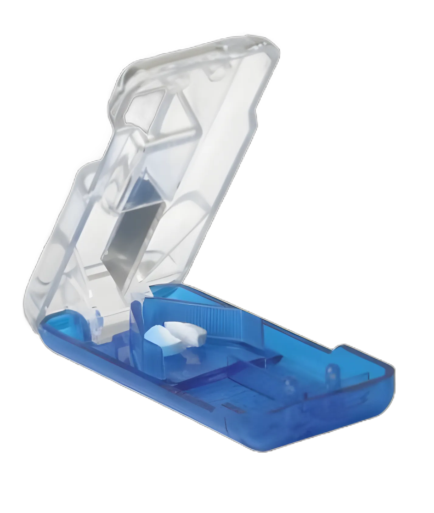 Pill Cutter Hand Operated Blue / Clear