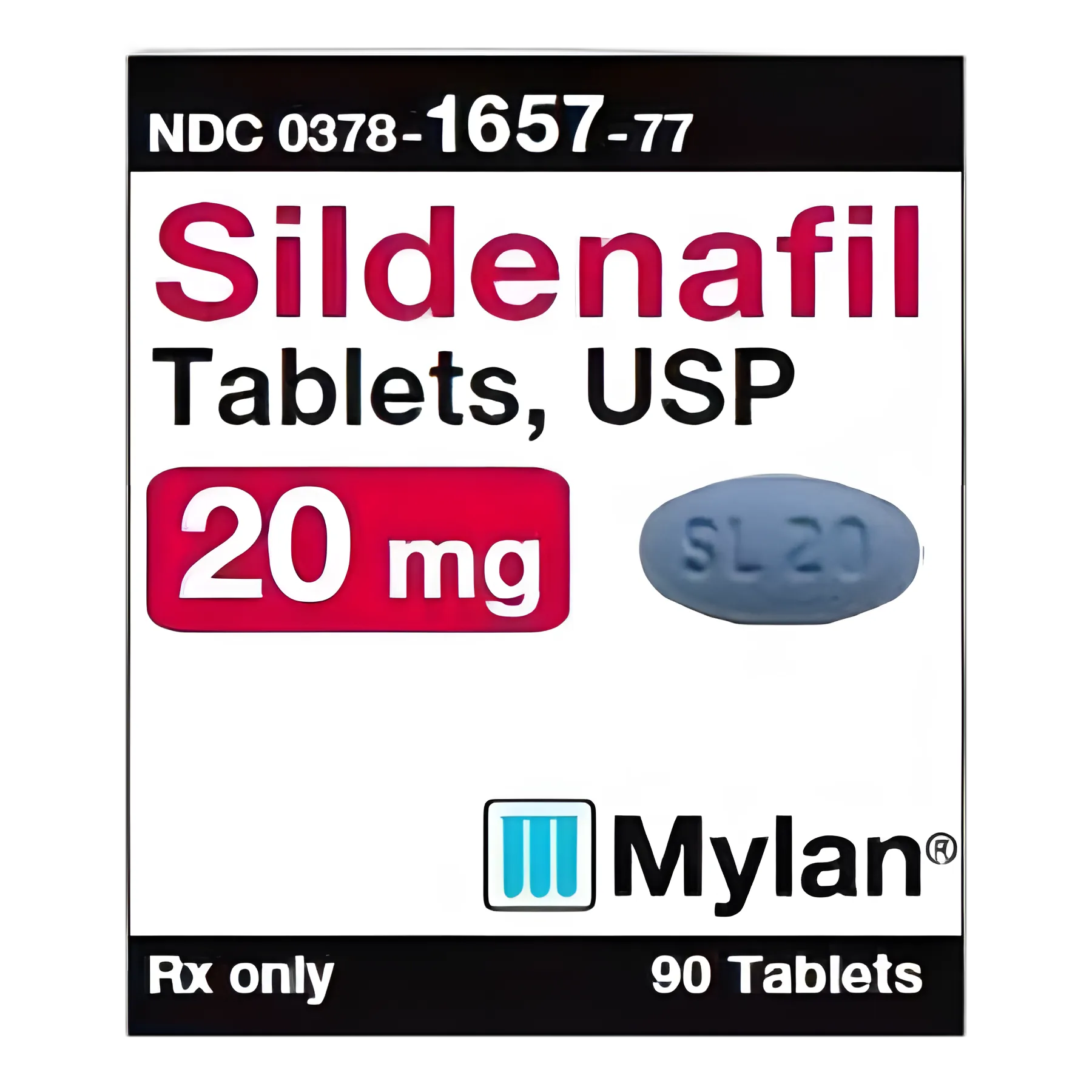 Sildenafil Citrate 20 mg Tablet Bottle 90 Tablets - 00378165777