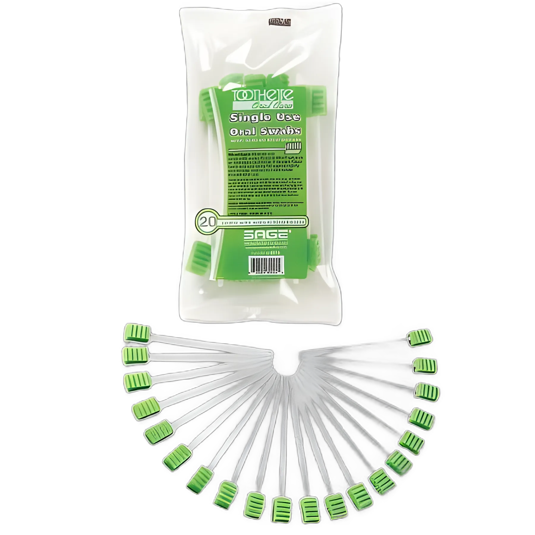 Oral Swab Toothette® Plus Sodium Bicarbonate Foam Tip 20 per Pack