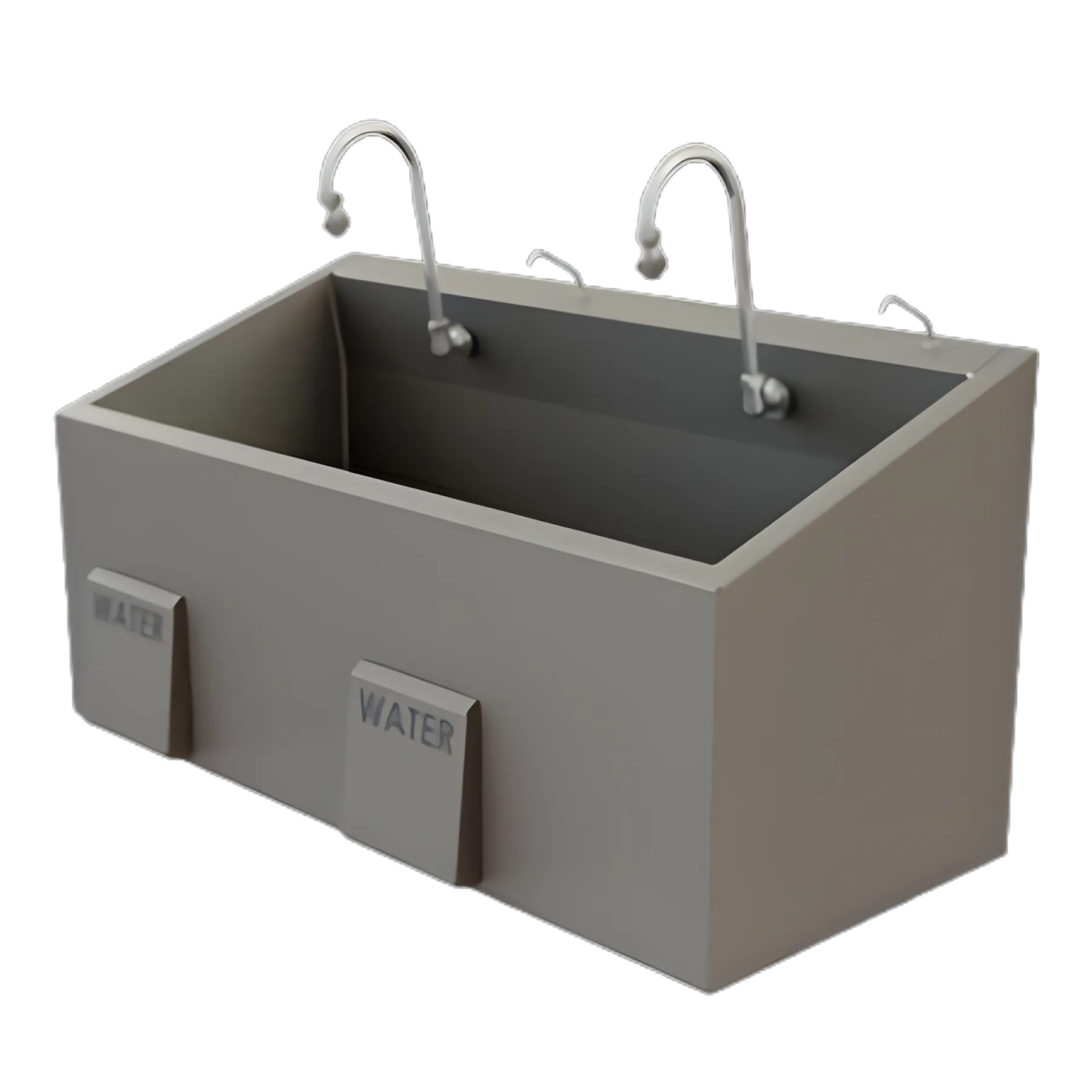 Surgical Scrub Sink ES47 Series Dual Bay Knee Operated Water, Infrared Sensor Operated Water