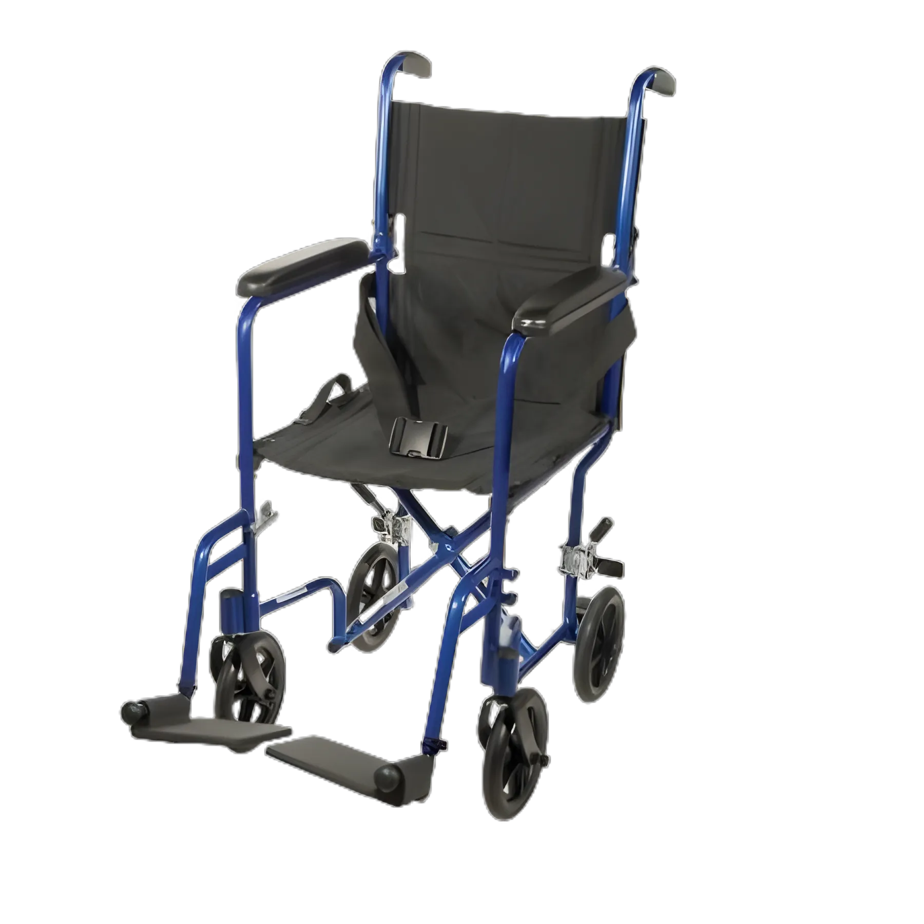 Transport Chair drive™ 17 Inch Seat Width Fixed Arm Height Swing-Away Footrest Aluminum Frame with Blue Finish