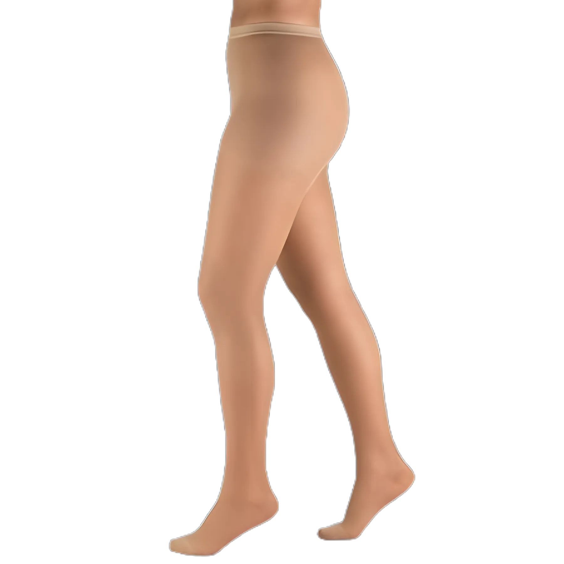 Compression Pantyhose Truform® Waist High Petite Beige Closed Toe