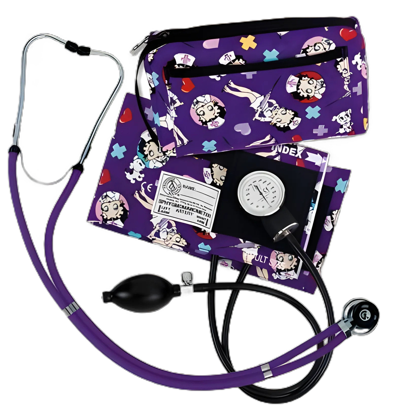 Reusable Aneroid / Stethoscope Set Prestige Medical 25 to 40 cm Adult Cuff Dual Head Sprague Stethoscope Pocket Aneroid - A2-BLK