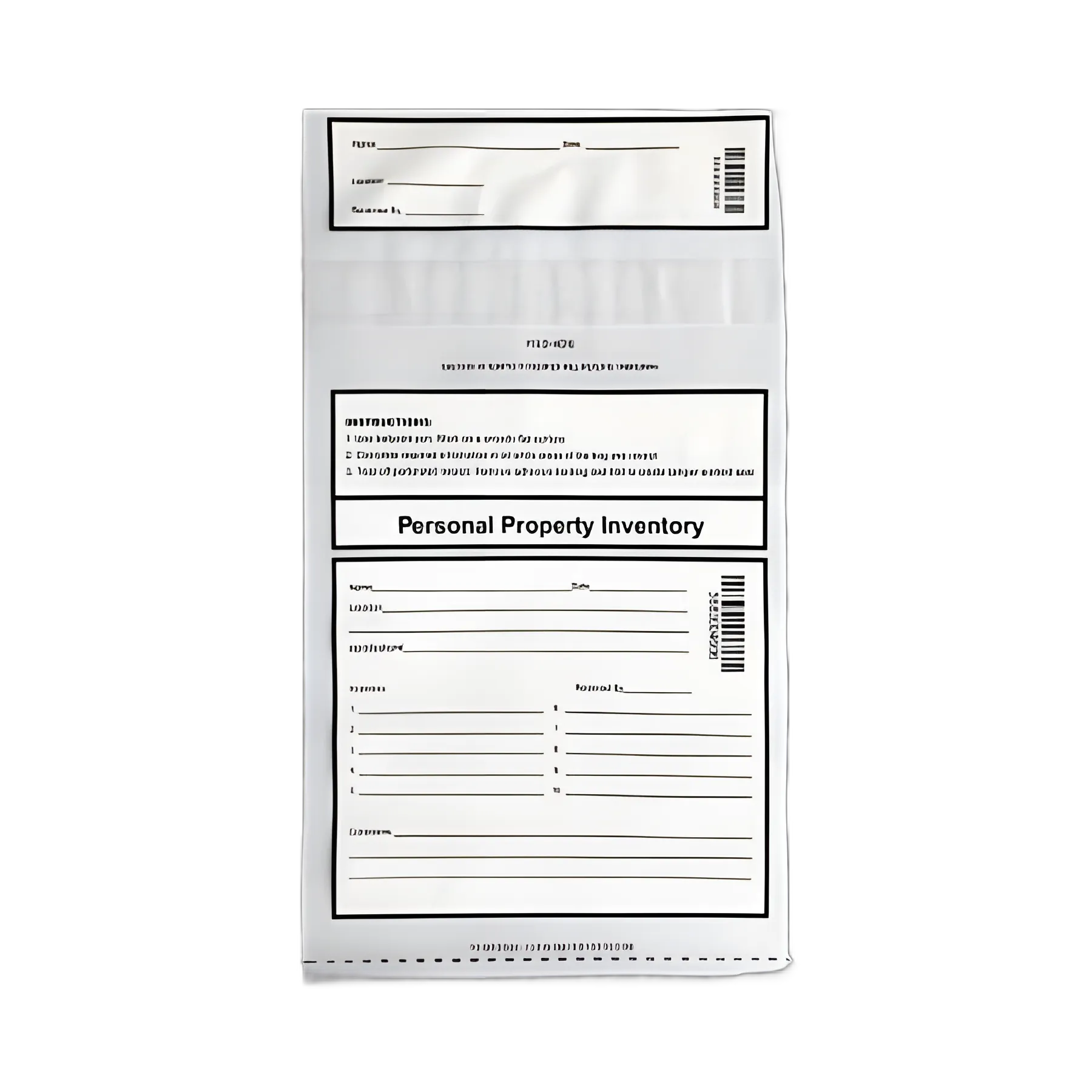 9x12 Inch Patient Belongings Bag with Adhesive Closure and Tamper-Evident Features