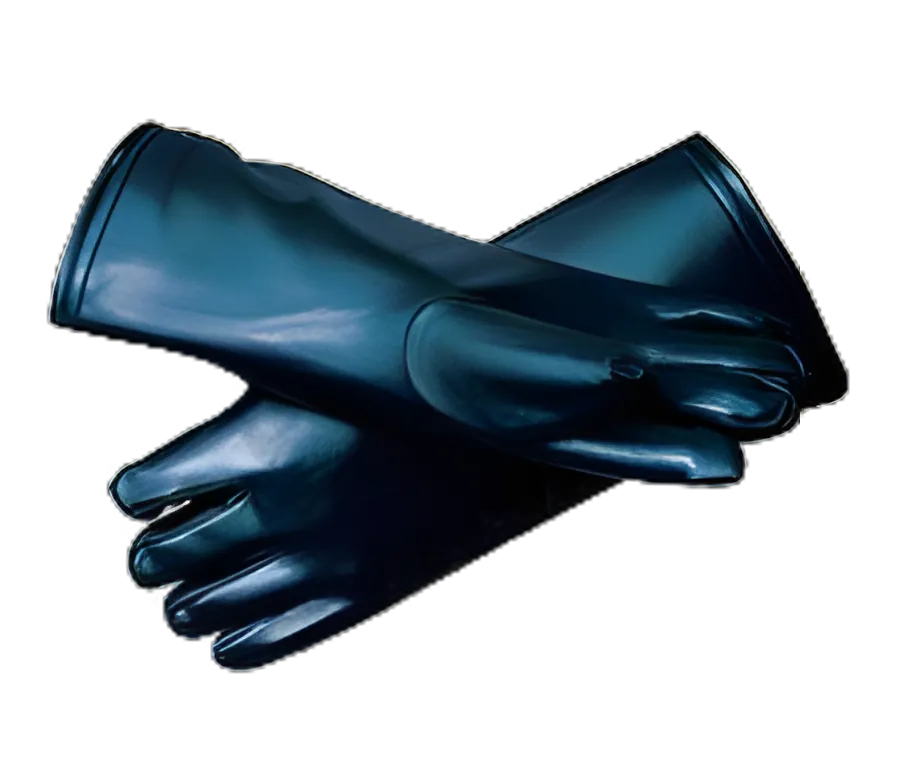 Radiation Reducing Glove Bar-Ray One Size Fits Most NonSterile Vinyl / Lead Extended Cuff Length Smooth Navy Blue Not Chemo Approved