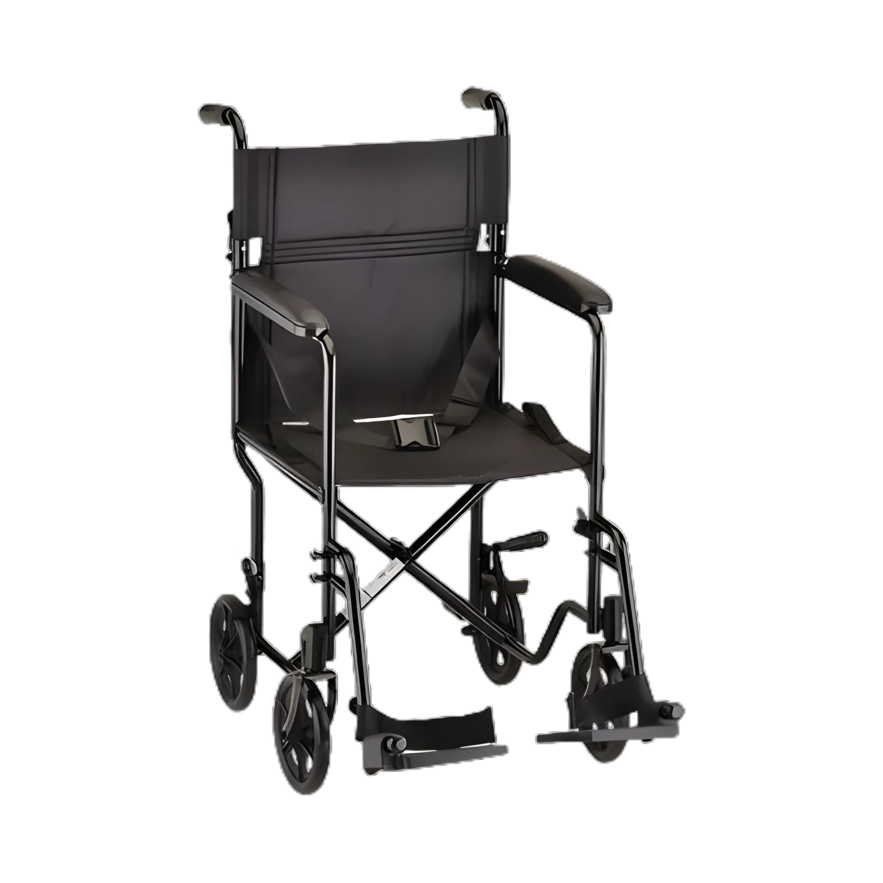 Nova Ortho-Med Transport Chair with 19 Inch Seat Width, Full Length Arms, and Swing-Away Footrests - Steel Frame