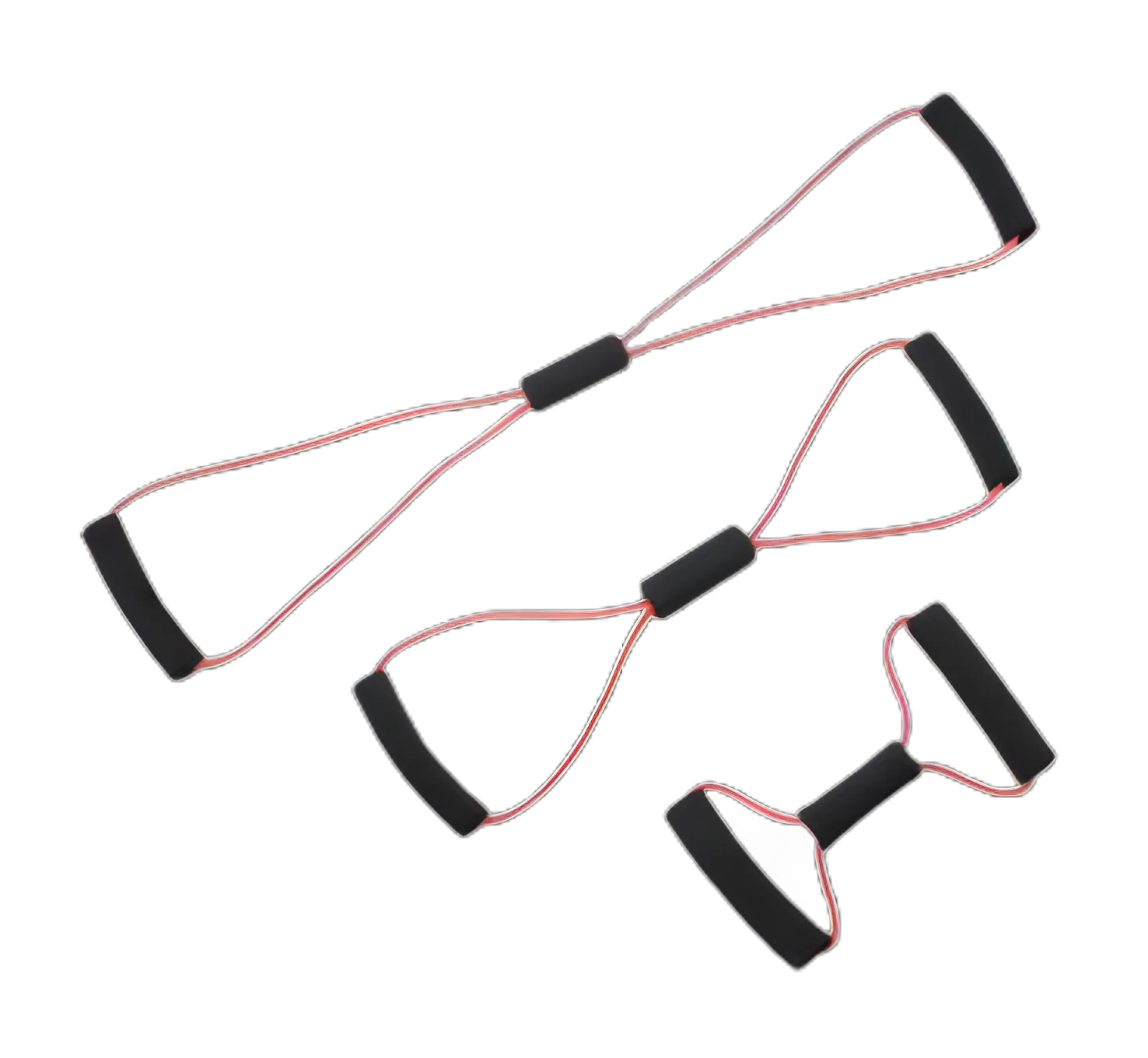 CanDo® BowTie™ Red Light Resistance Exercise Tubing Set with Handles for Physical Therapy